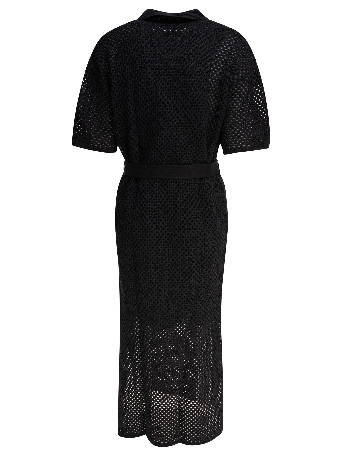 BRUNELLO CUCINELLI Crochet Mini Suit Dress with Belt