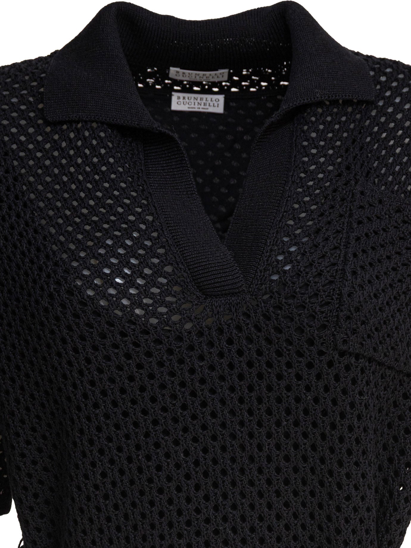 BRUNELLO CUCINELLI Crochet Mini Suit Dress with Belt