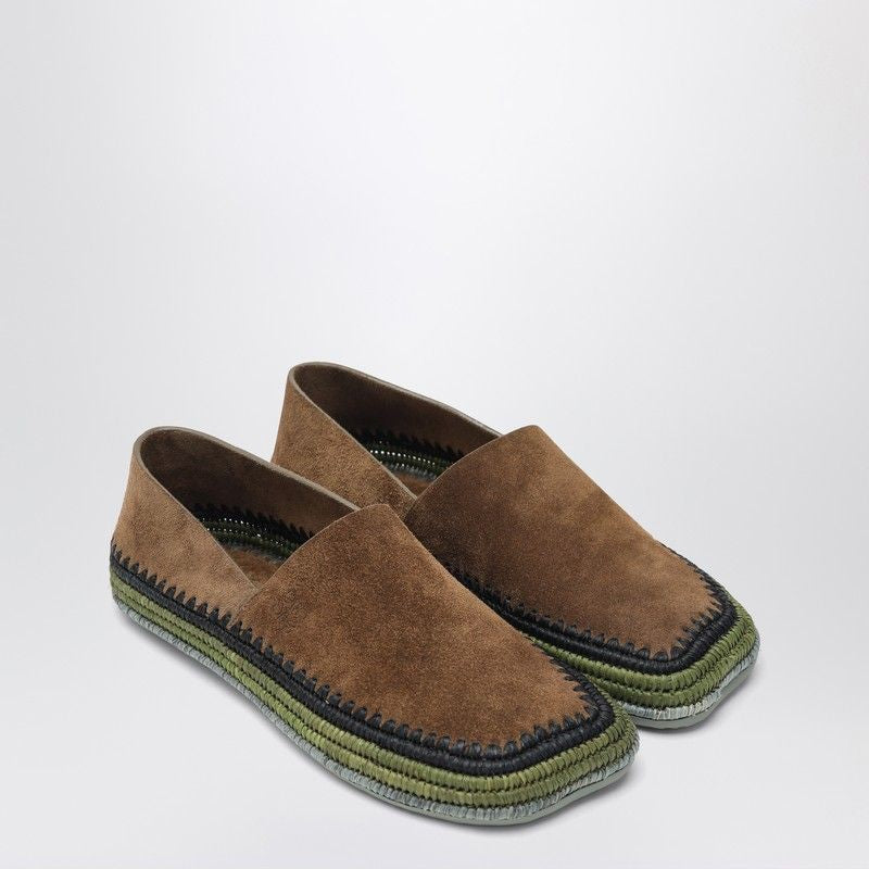 LOEWE Rio Slippers in Suede and Raffia for Men