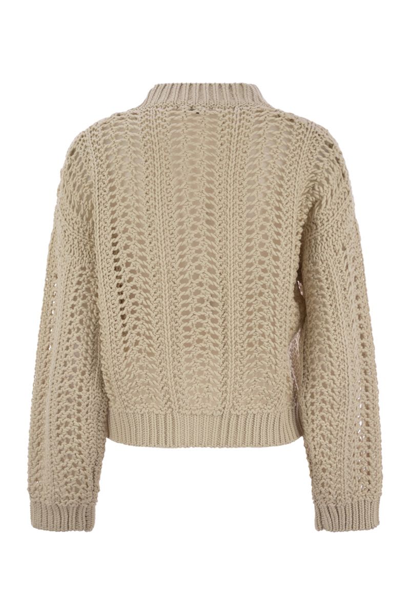 BRUNELLO CUCINELLI Ribbed Cotton Net Cardigan