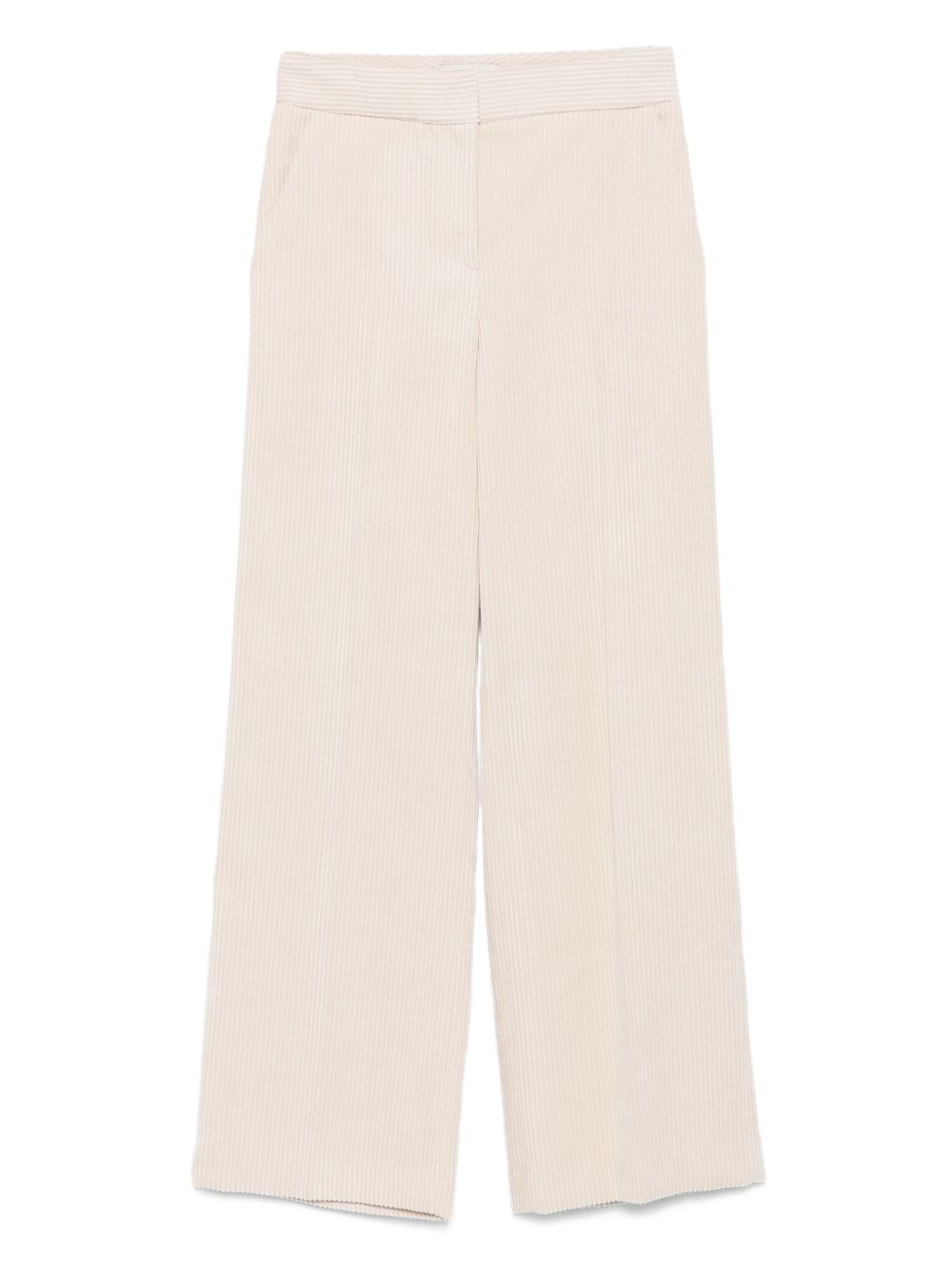 VIA MASINI 80 Velvet Trousers for Women - Ribbed Texture, Concealed Fastening, Side-Pockets