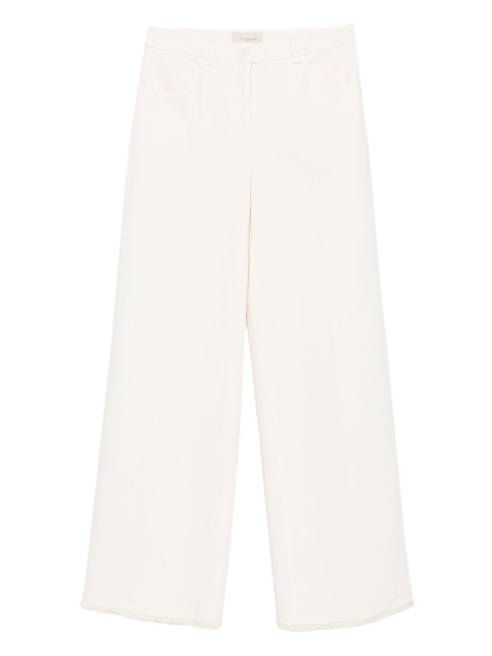 VIA MASINI 80 Wide-Leg Trousers with Frayed Hem for Women