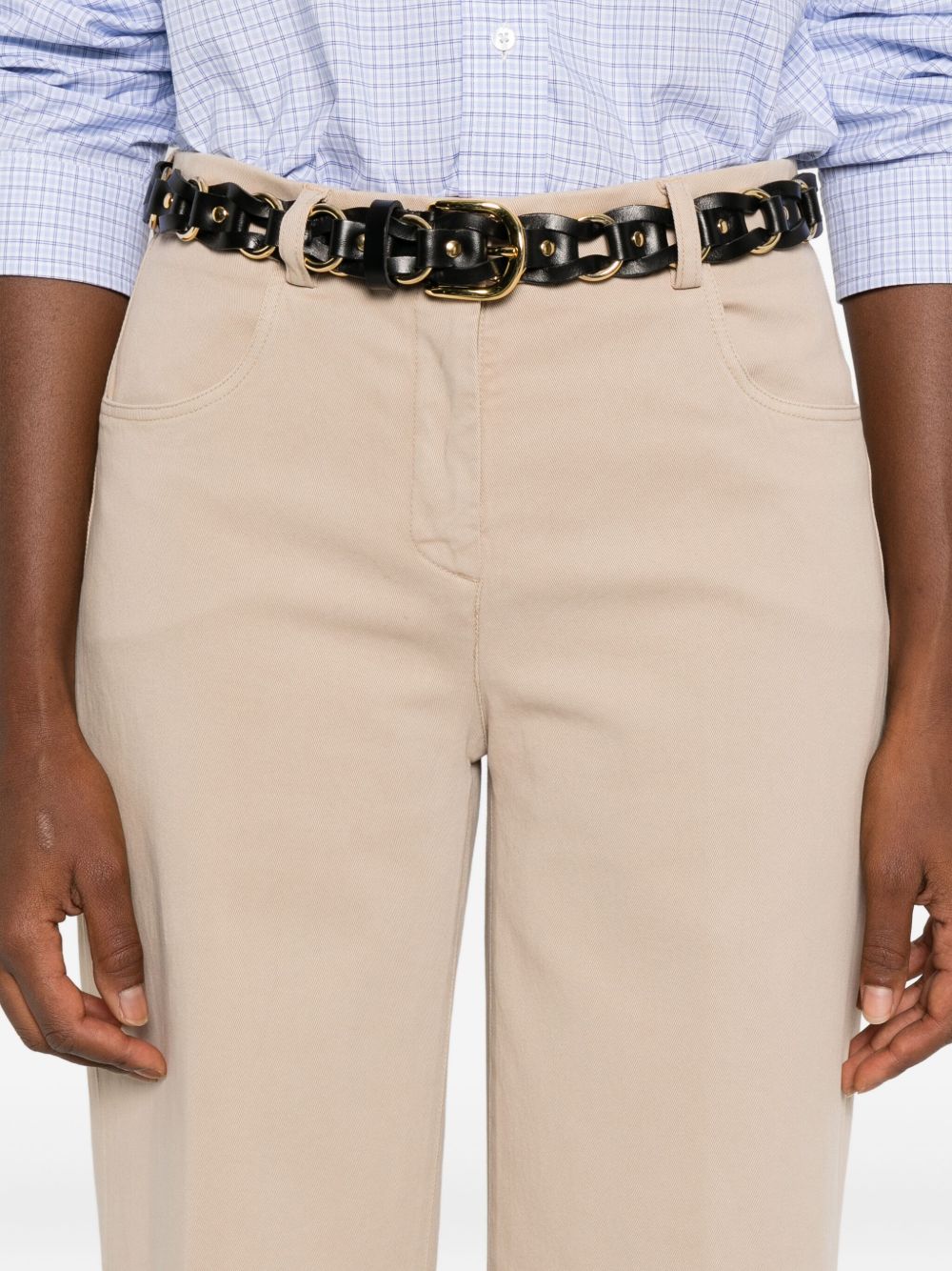 VIA MASINI 80 Wide-Leg Trousers with Frayed Hem for Women