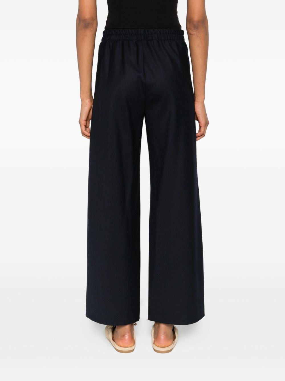 VIA MASINI 80 Wide Leg Wool Blend Trousers for Women