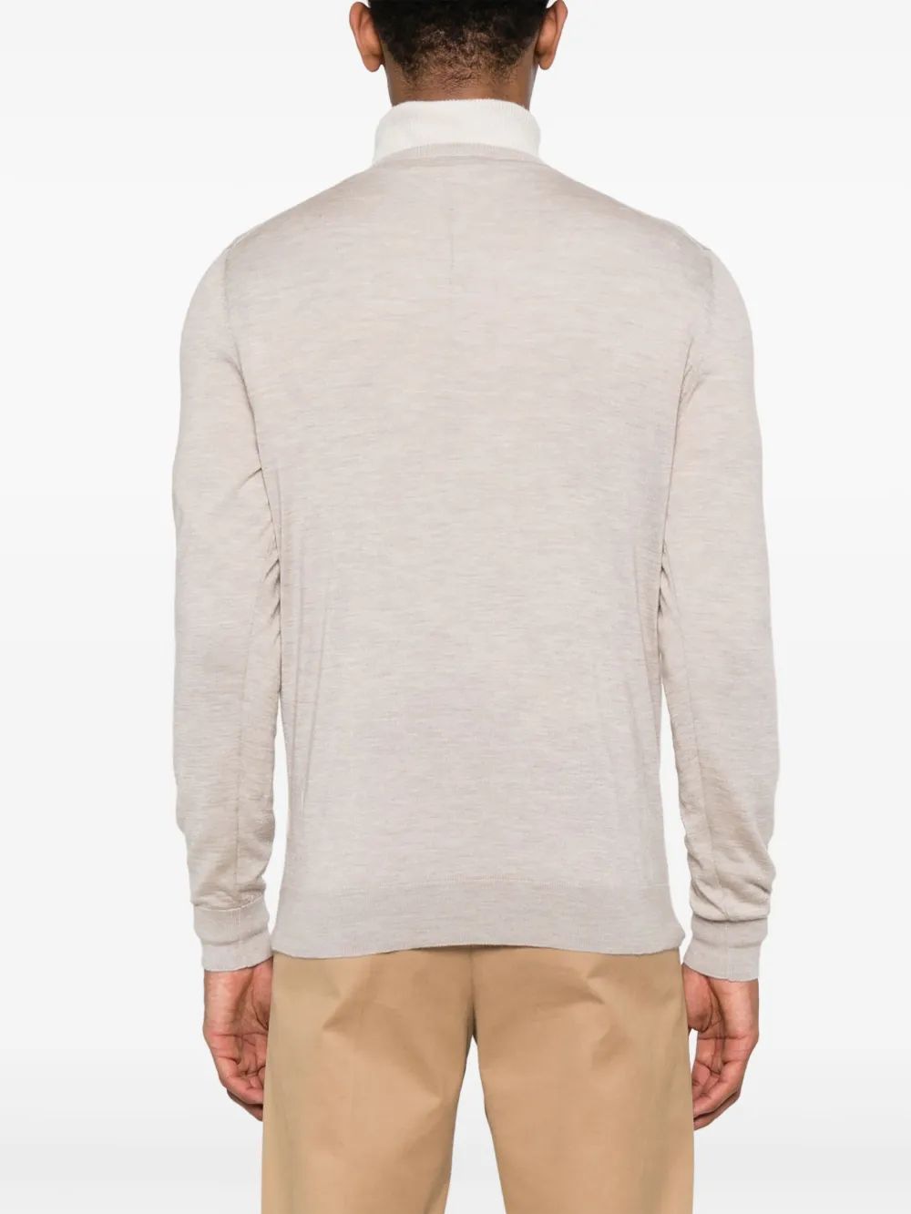 COLOMBO V Neck Cashmere Silk Blend Sweater for Men