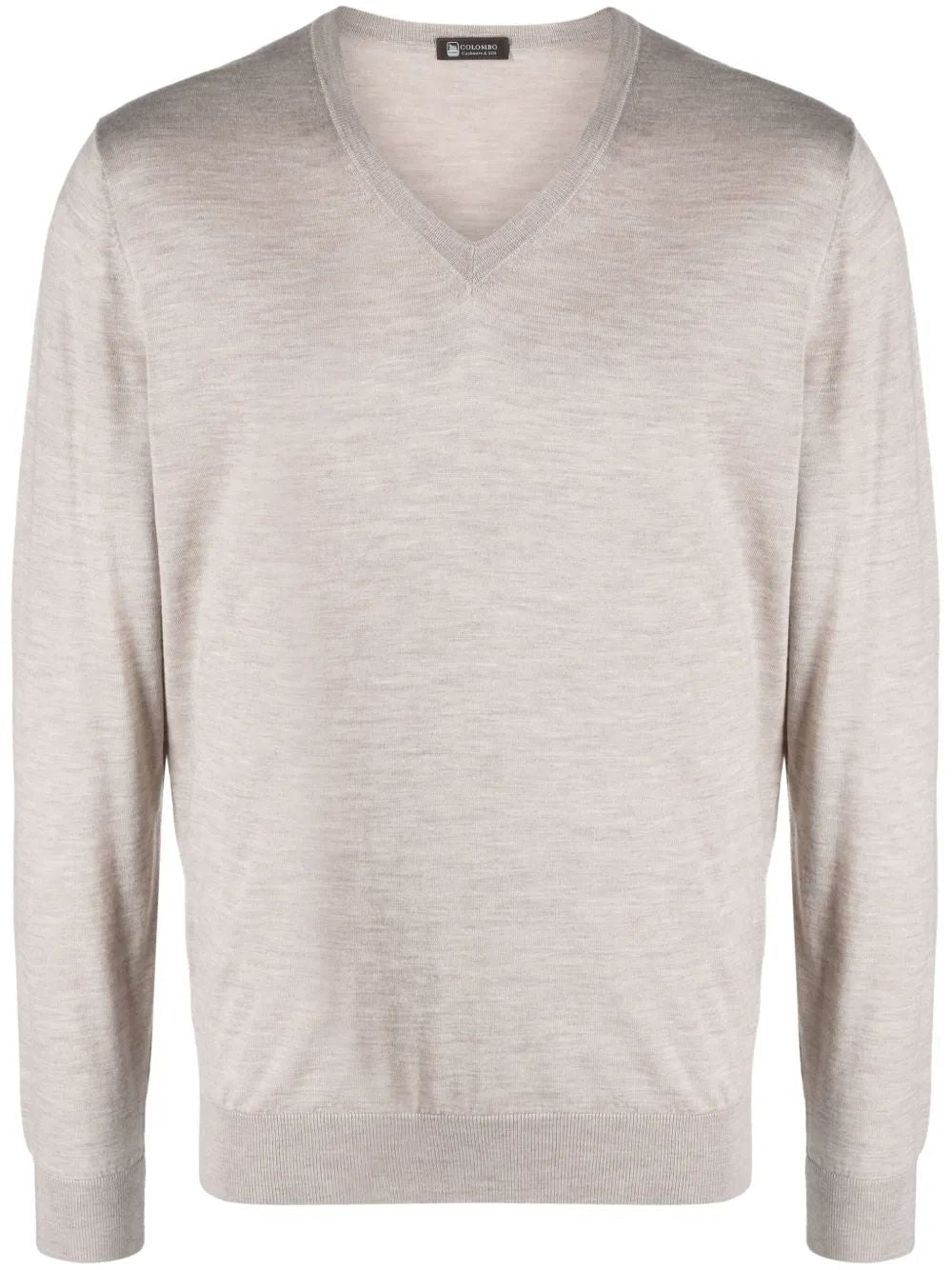 COLOMBO V Neck Cashmere Silk Blend Sweater for Men
