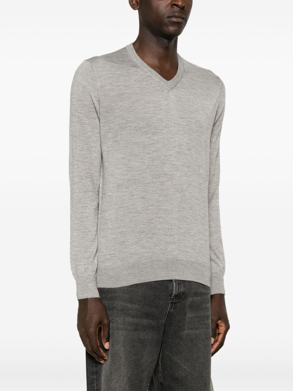 COLOMBO V Neck Cashmere-Silk Blend Sweater