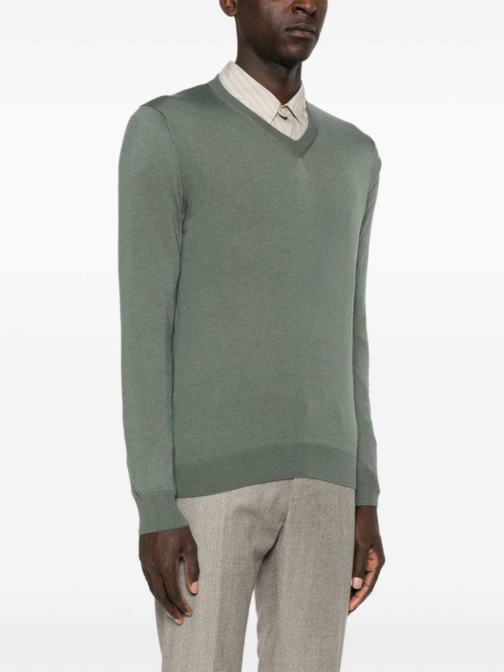 COLOMBO V Neck Sweater for Men - Cashmere & Silk Blend