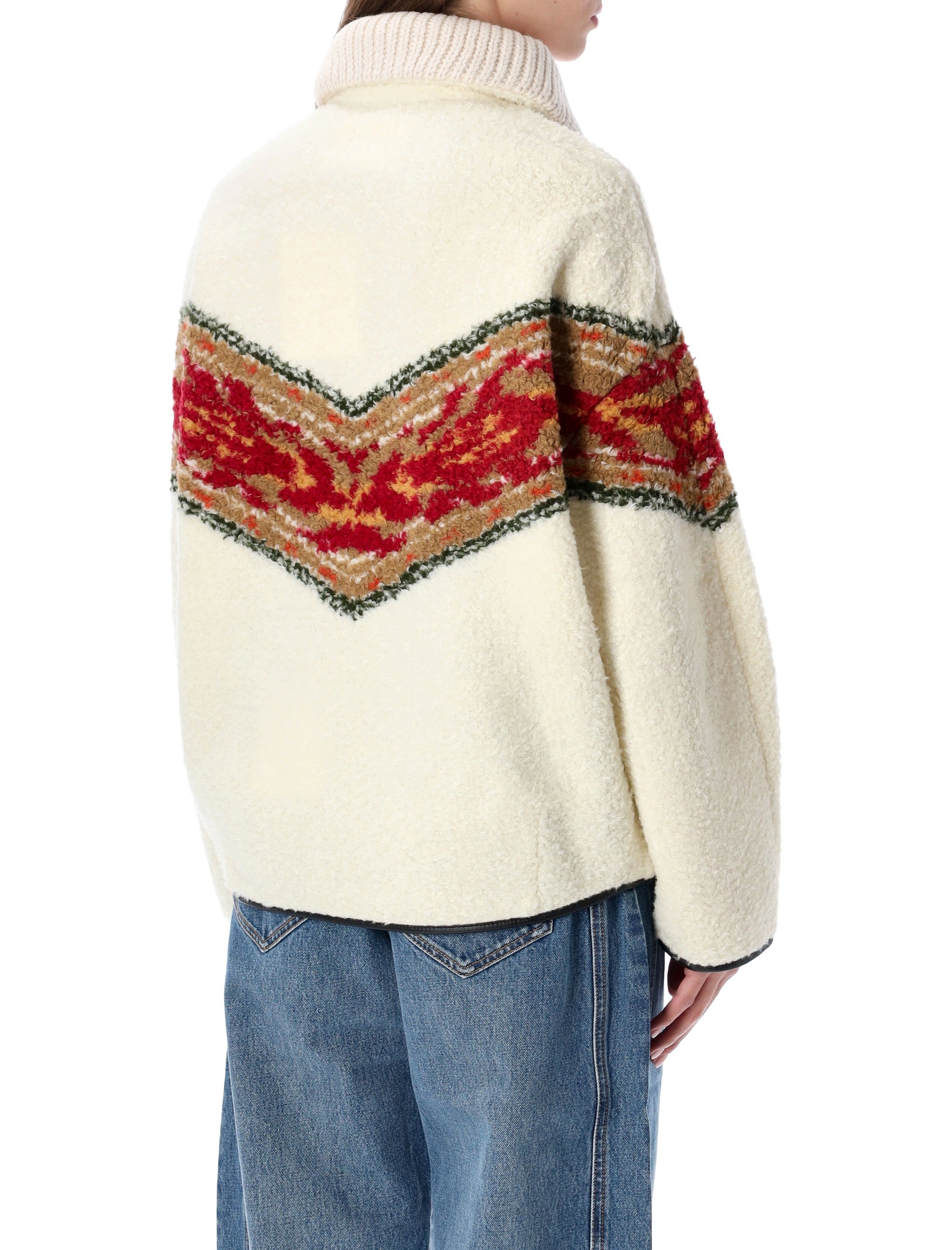 ISABEL MARANT ETOILE High Collar Jacquard Fleece for Women - Size 36