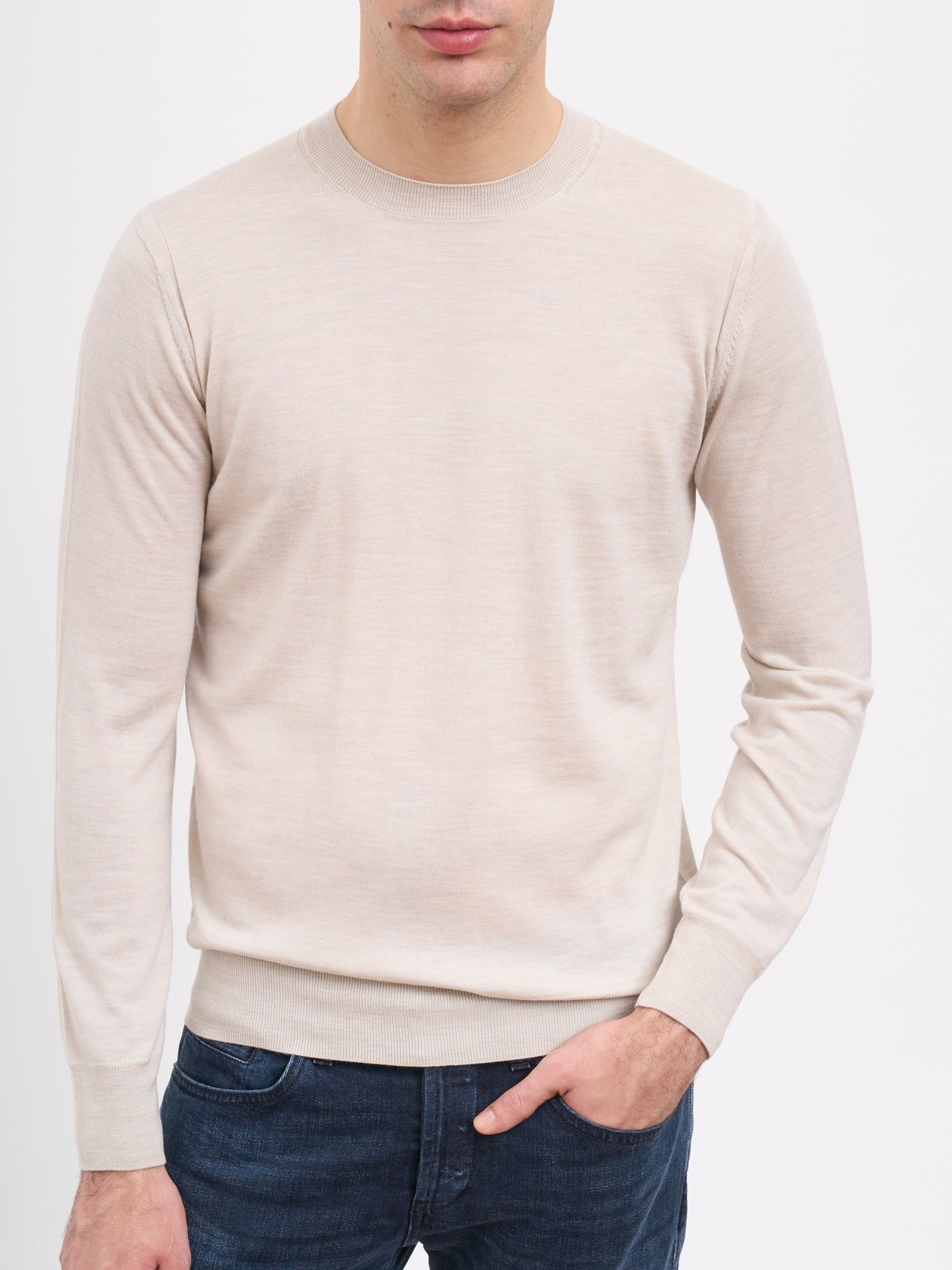 PAOLO PECORA Crew Neck Wool Sweater - Size Medium