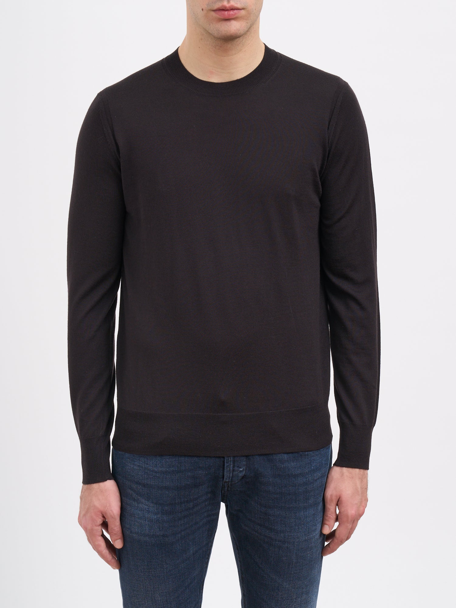 PAOLO PECORA Men's Wool Crew Neck Sweater - Size M