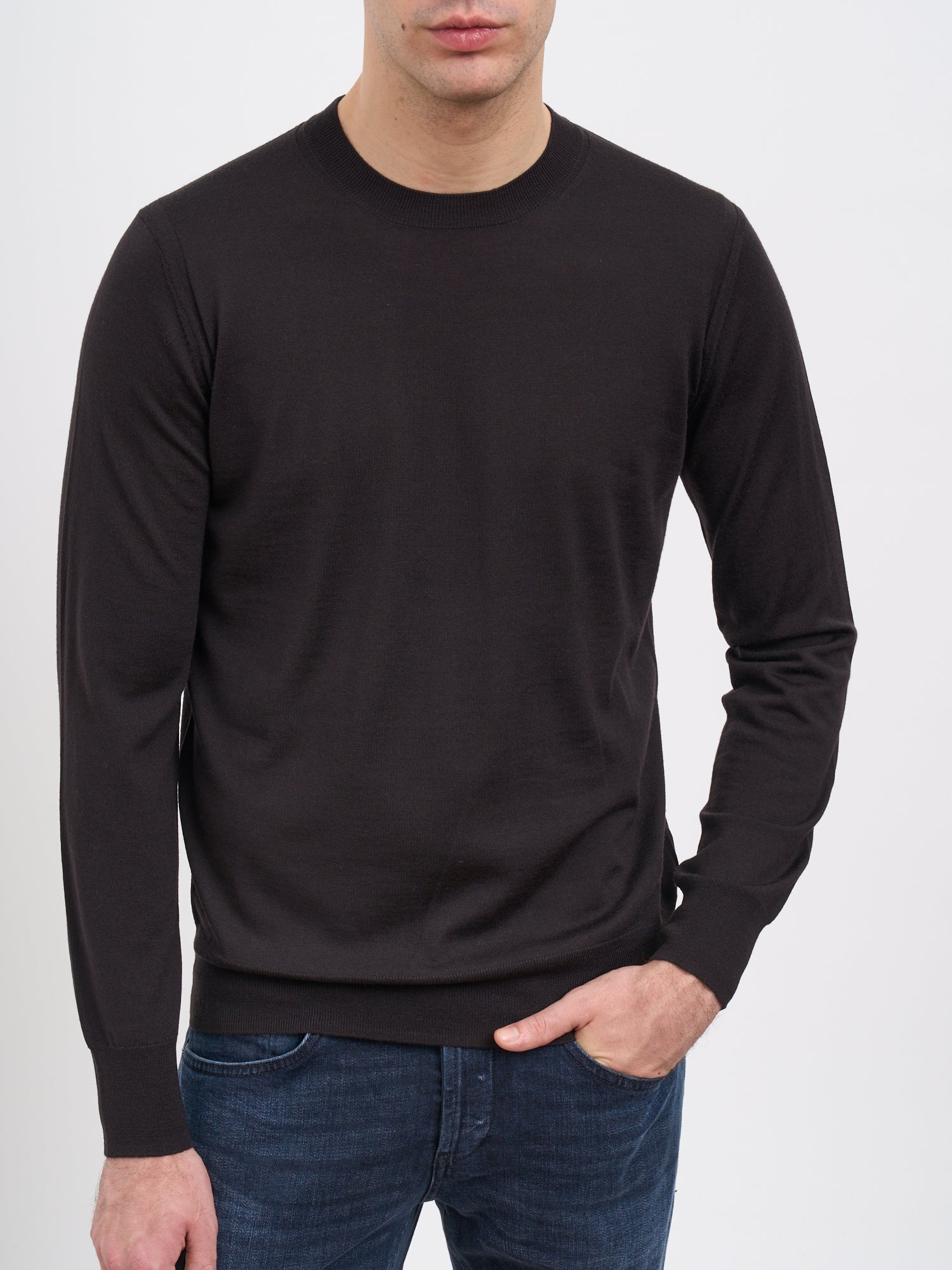 PAOLO PECORA Men's Wool Crew Neck Sweater - Size M