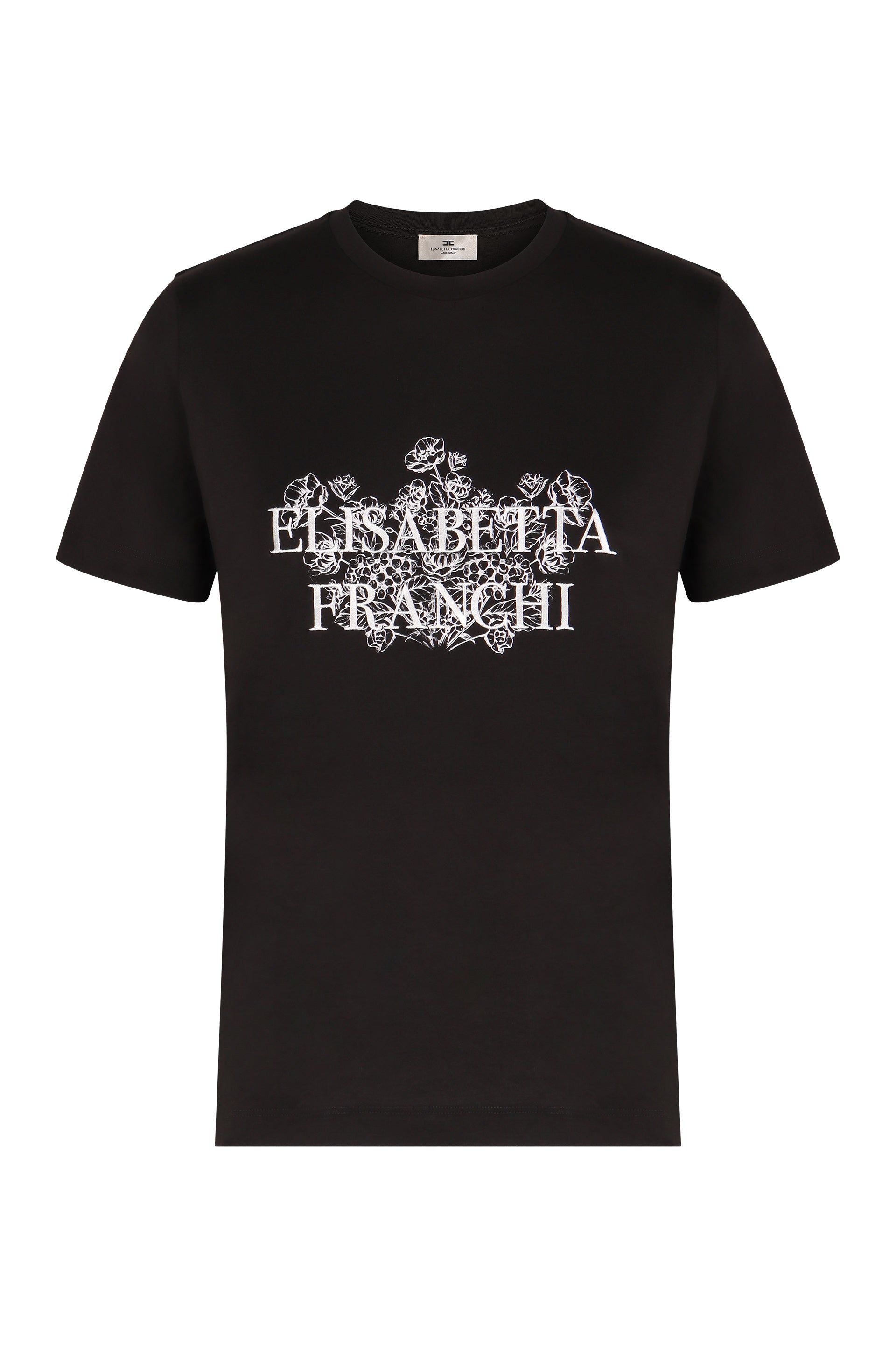 ELISABETTA FRANCHI Viscose Logo Print T-Shirt