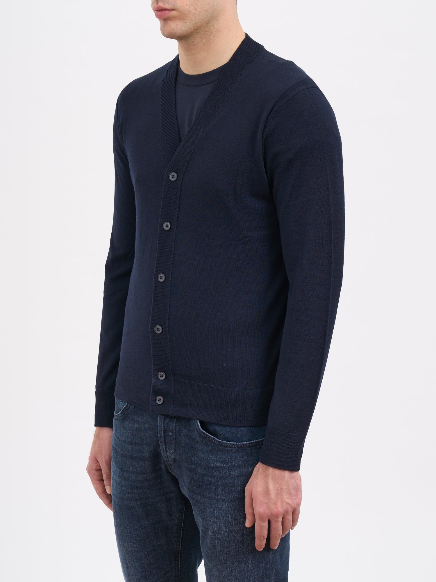 PAOLO PECORA V-Neck Virgin Wool Cardigan - Men’s Size