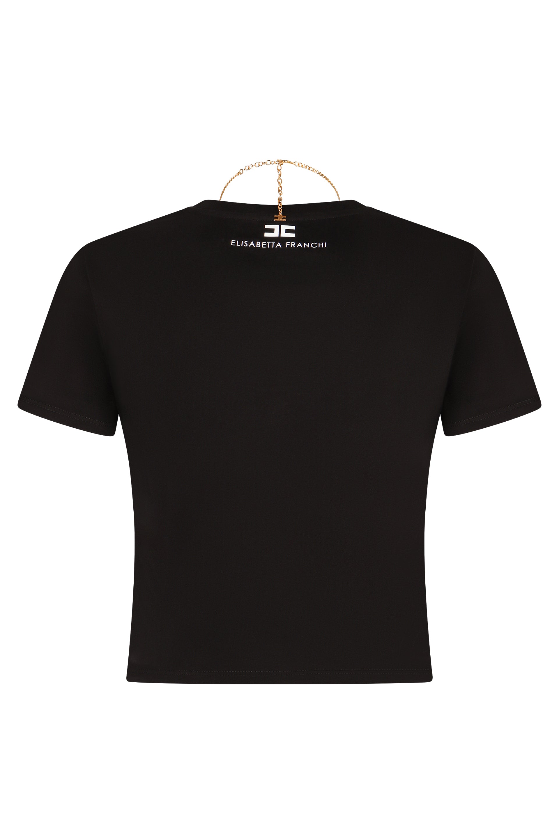 ELISABETTA FRANCHI Logo Detail Cropped T-Shirt