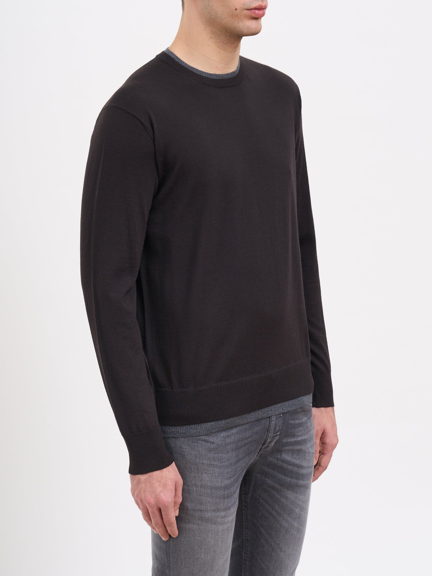 PAOLO PECORA Crew Neck Wool Sweater - Size Medium