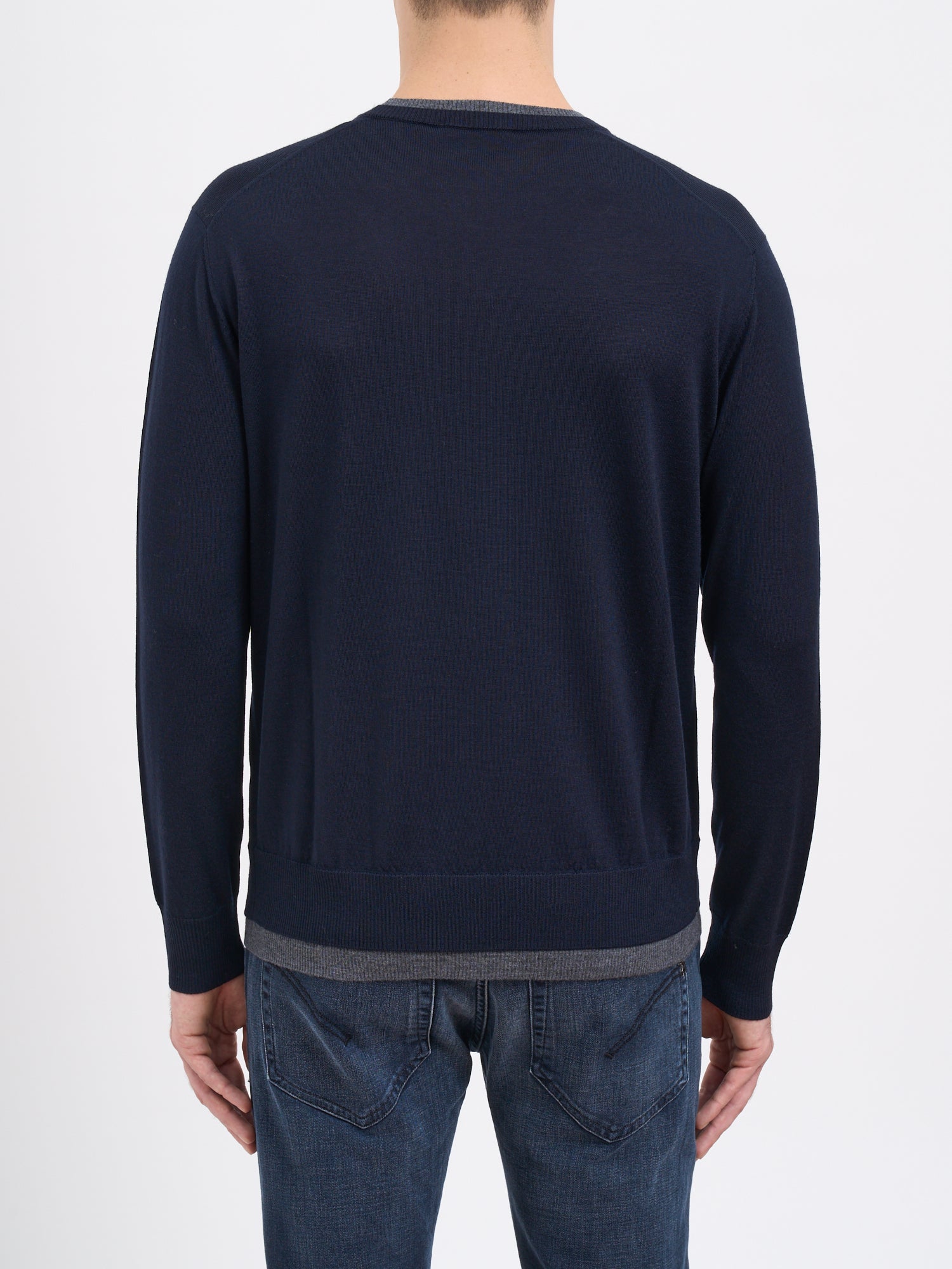 PAOLO PECORA Crew Neck Virgin Wool Sweater - Size Medium