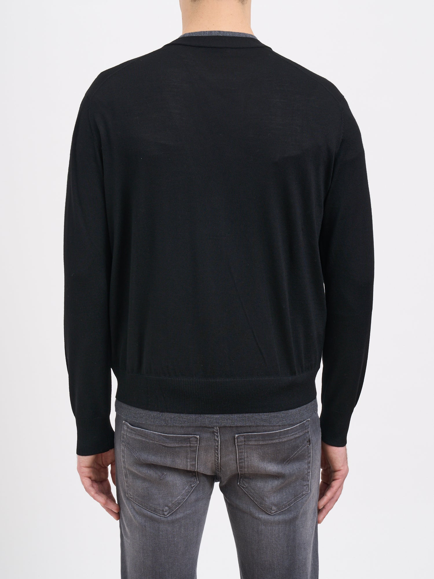 PAOLO PECORA Men's Virgin Wool Cardigan with Button Fastening - Size Available