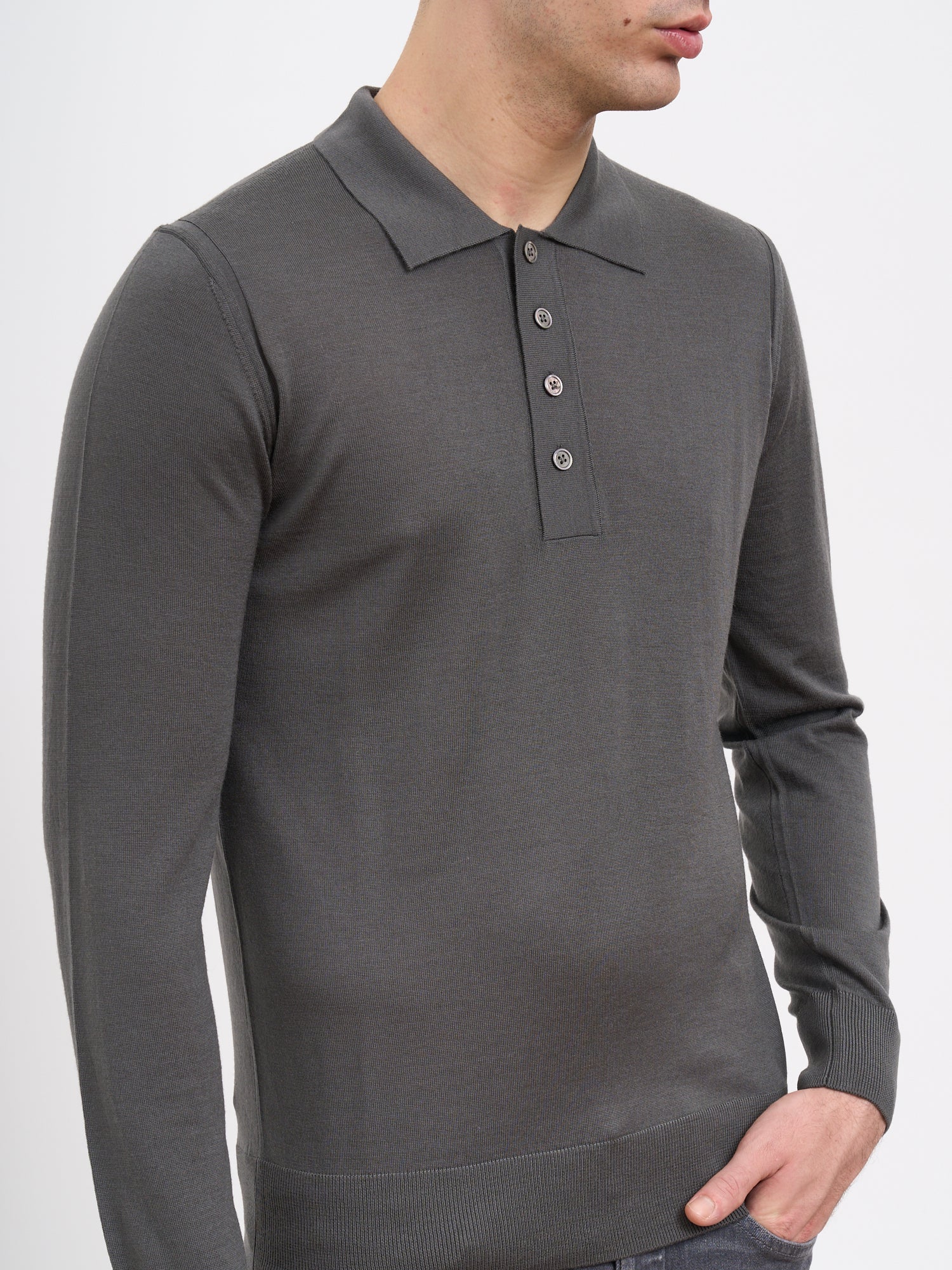 PAOLO PECORA Men's Crew Neck Wool Sweater - Size Medium