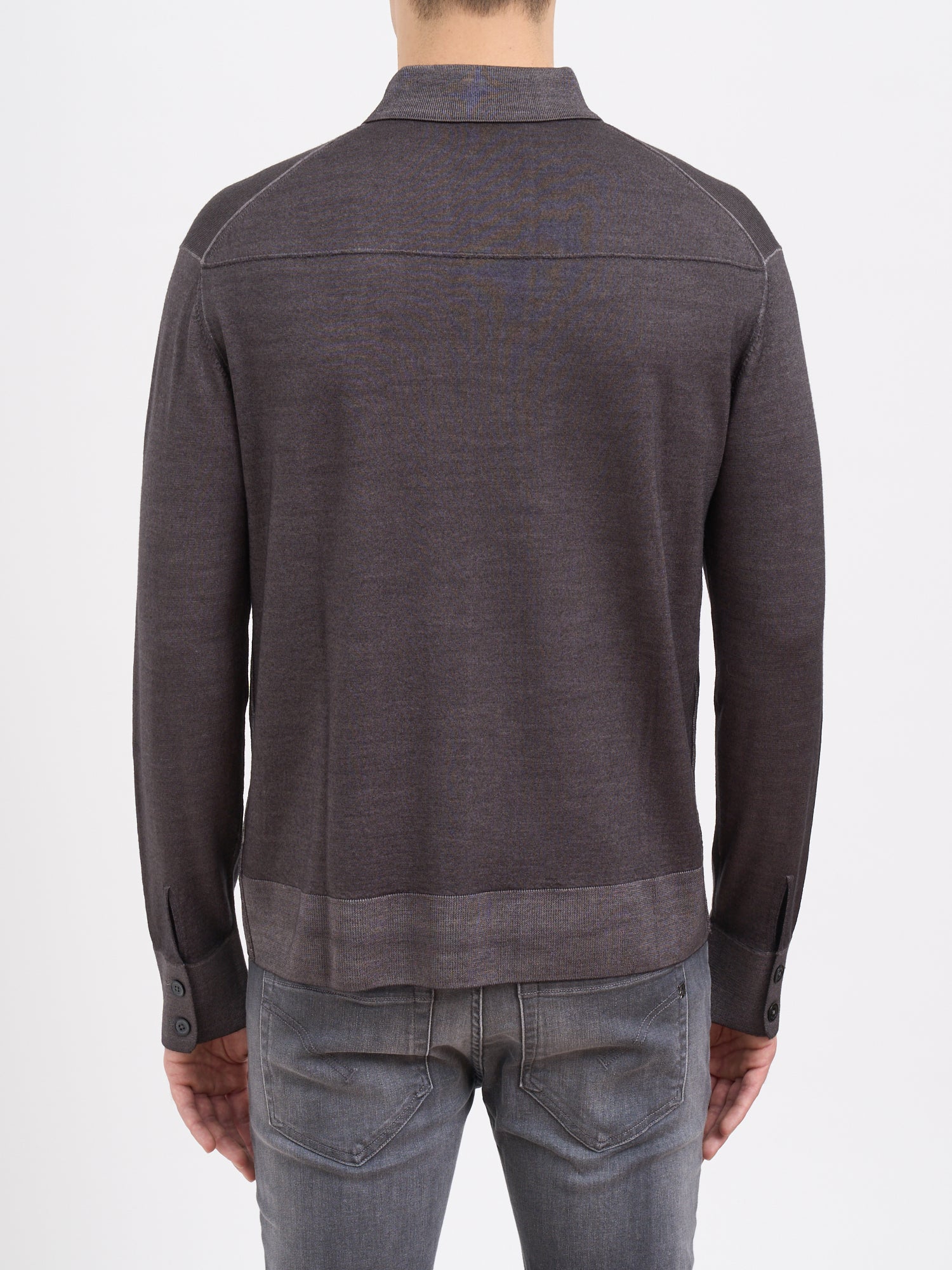 PAOLO PECORA Wool Knit Shirt with Button Closure - Size Medium