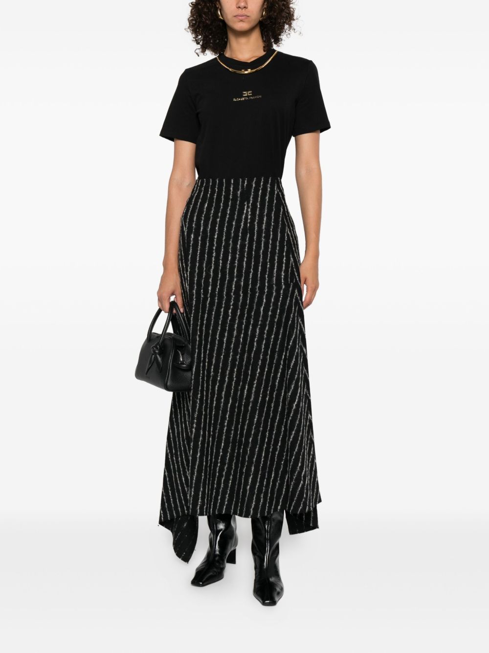 ELISABETTA FRANCHI Chain-Adorned Cotton T-Shirt