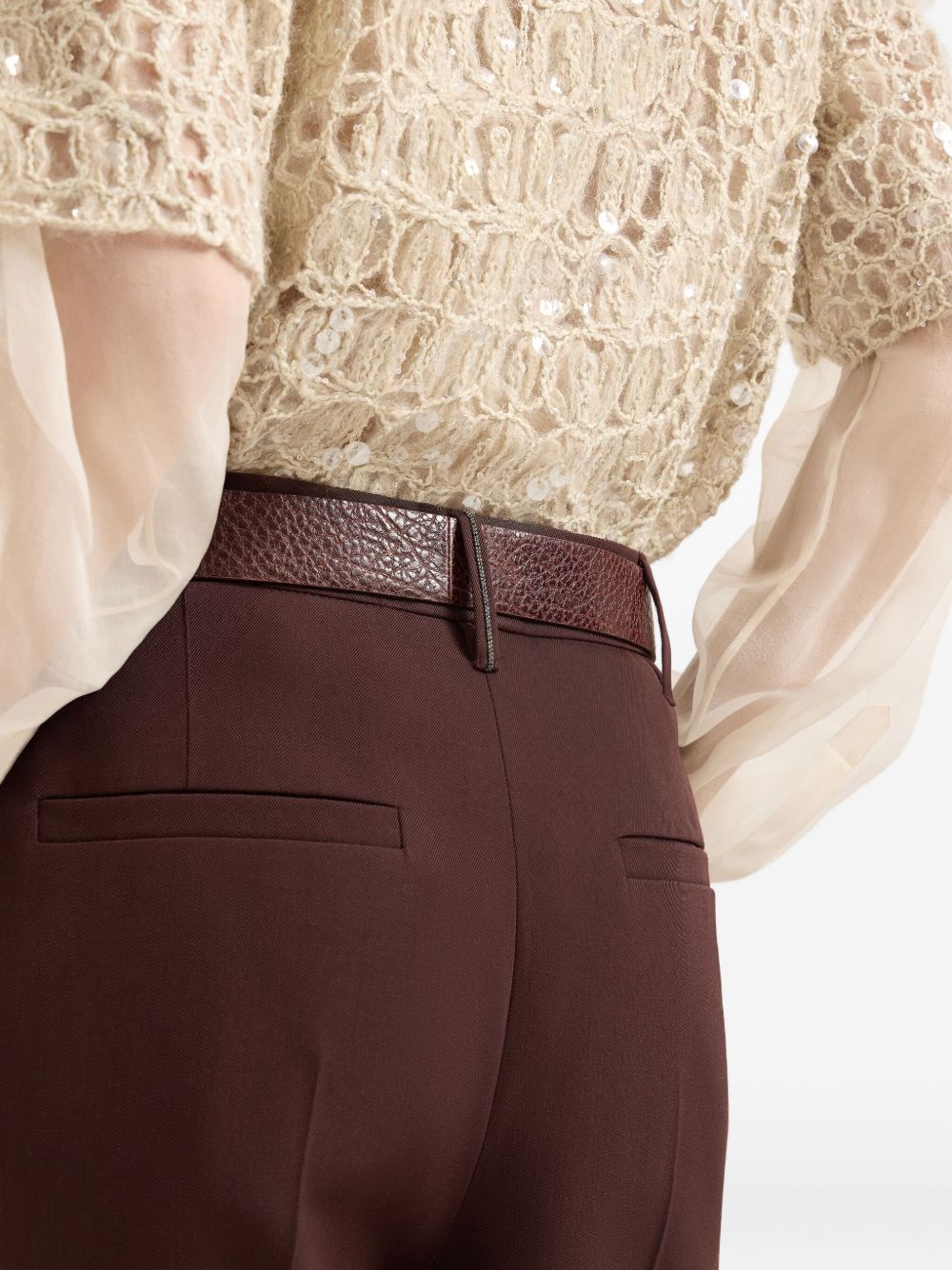 BRUNELLO CUCINELLI Elegant Pleated Wool Blend Trousers for Women