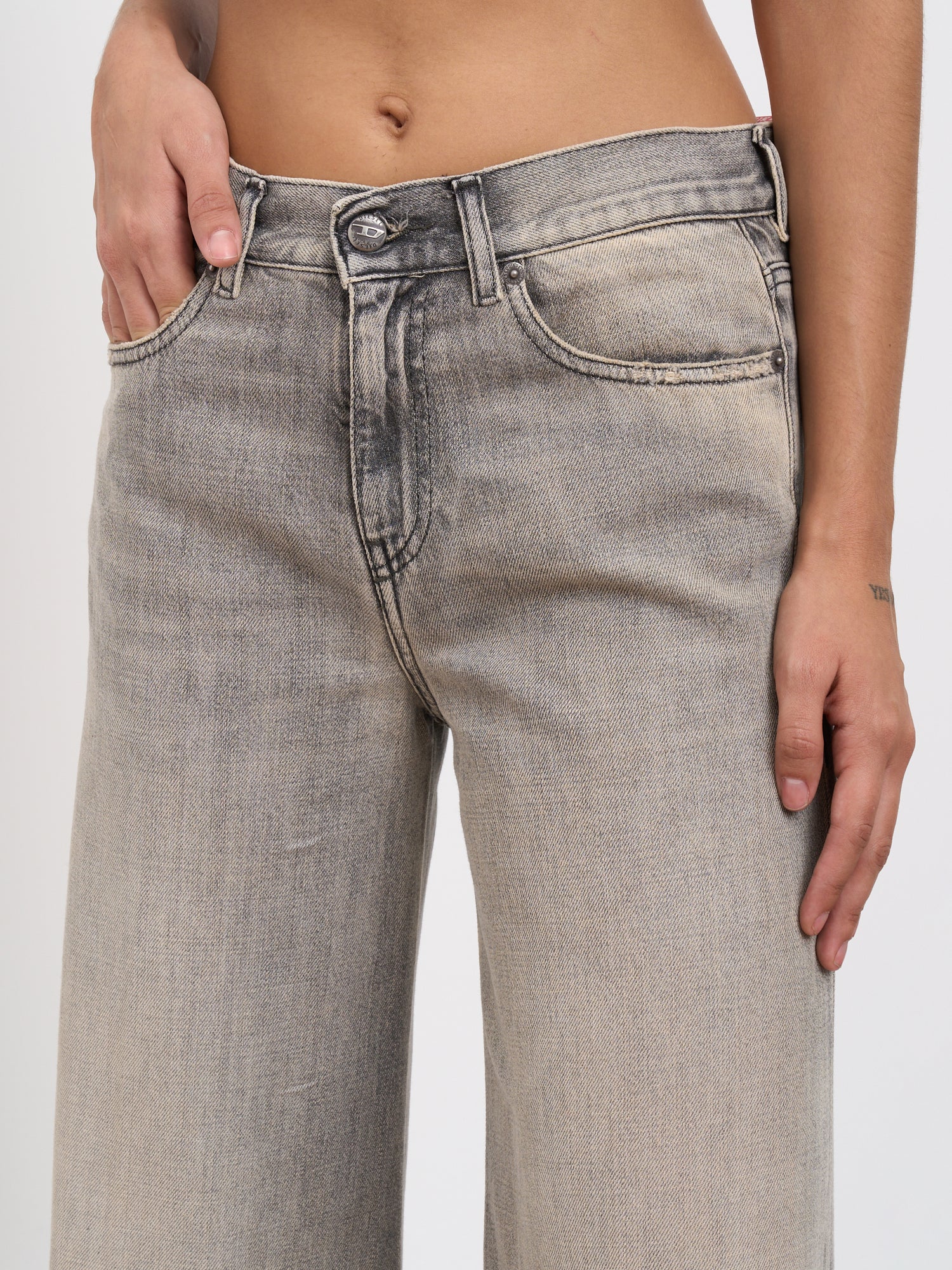 DIESEL Wide Leg Denim Pants - Size 25