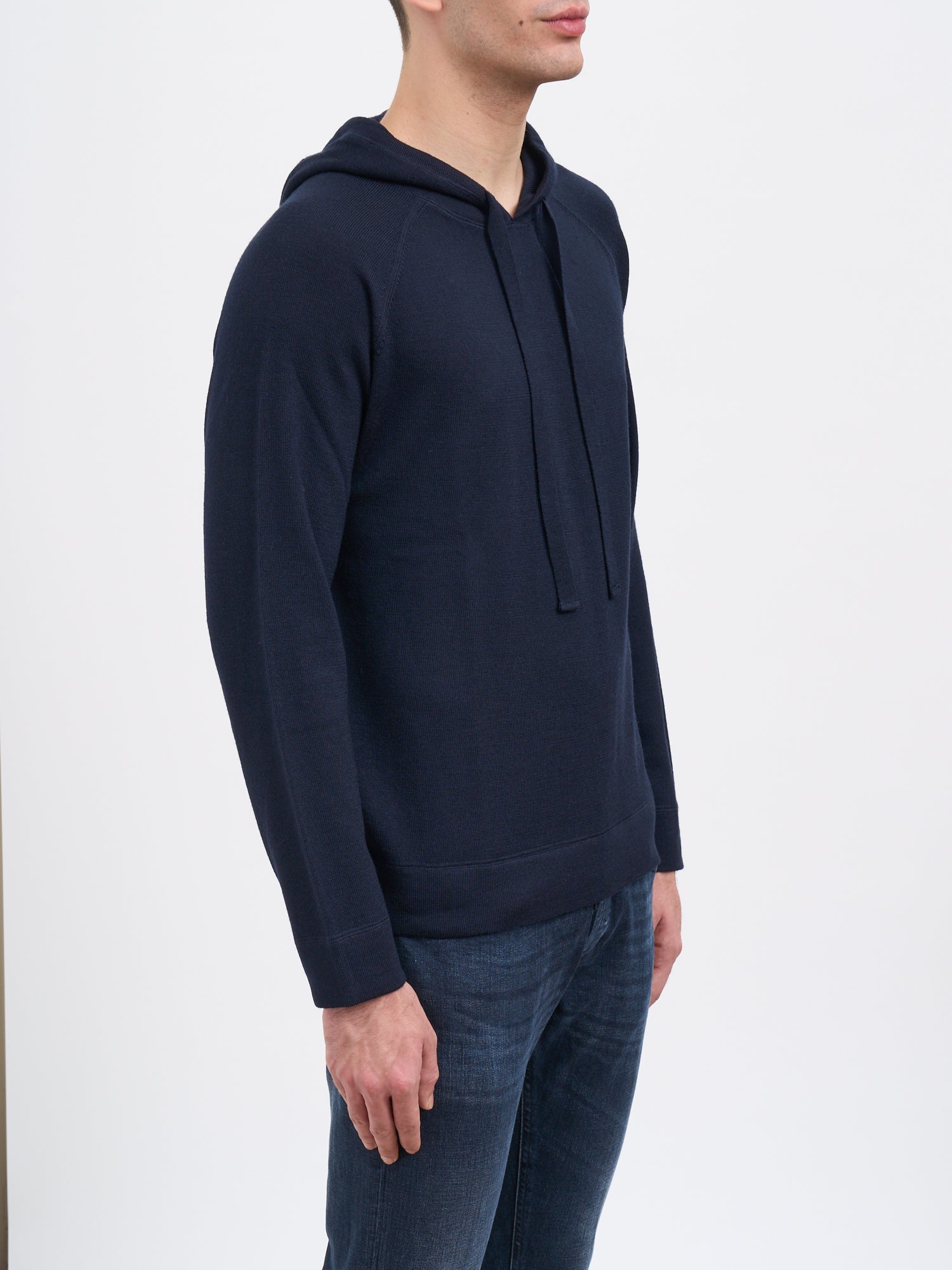 PAOLO PECORA Men's Hooded Wool Sweater - Size M