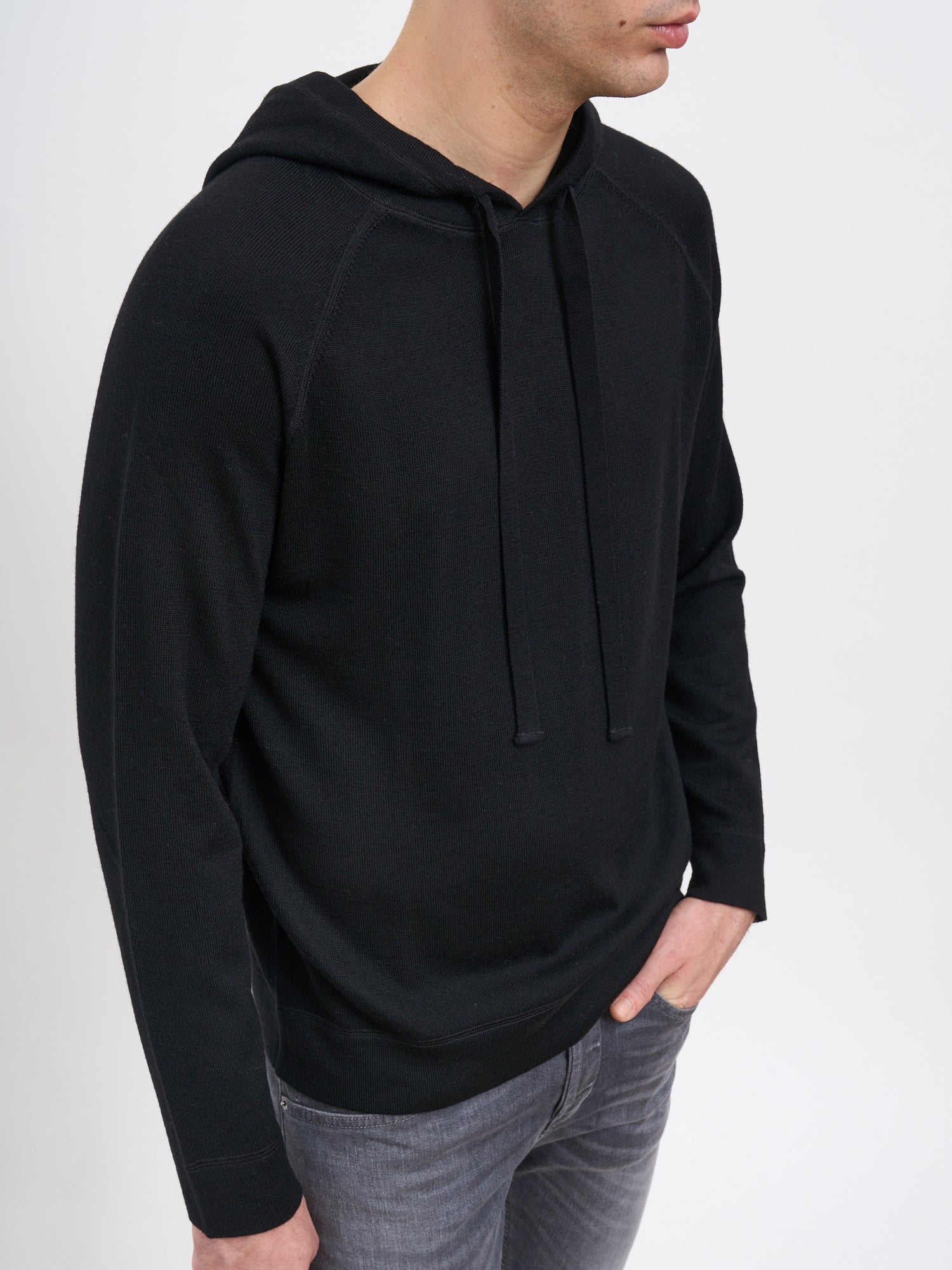 PAOLO PECORA Men's Wool Sweater with Hood - Size M