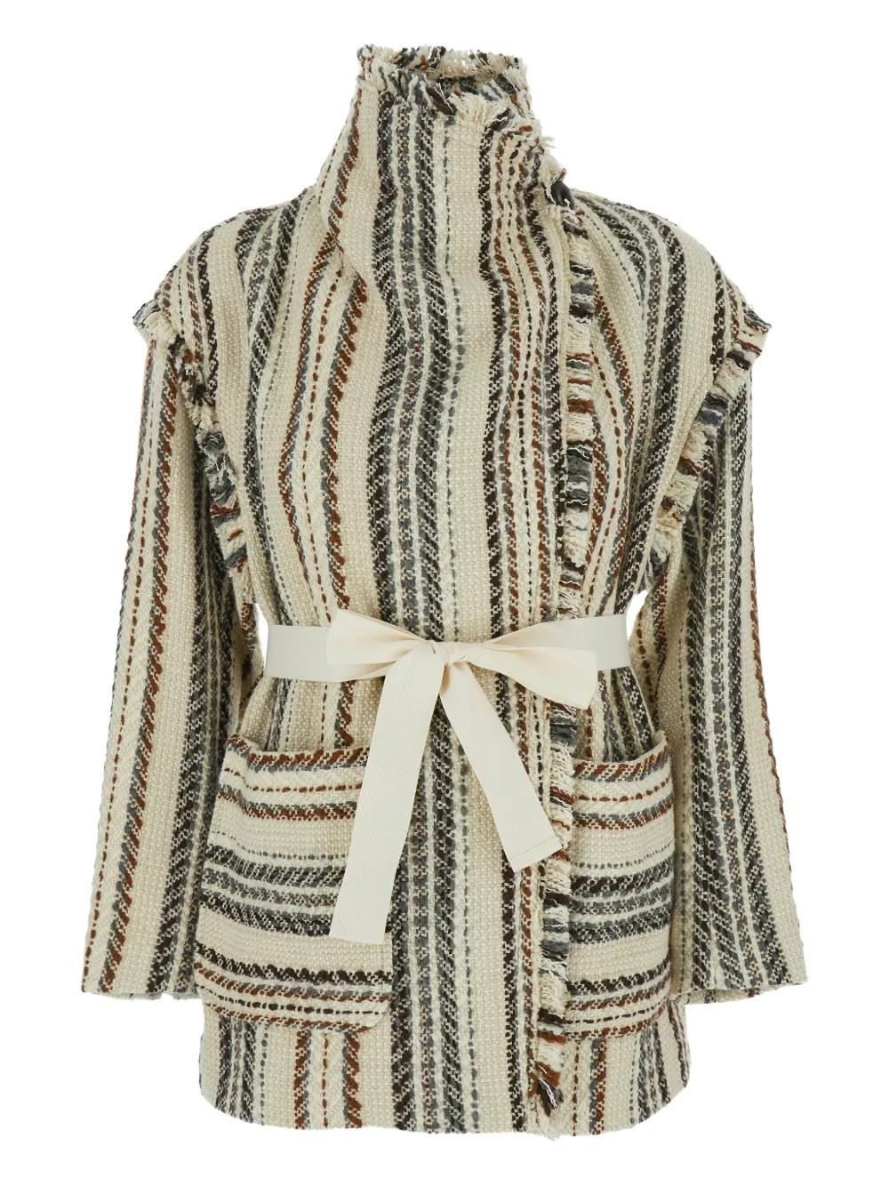 ISABEL MARANT Striped Fringed Jacket