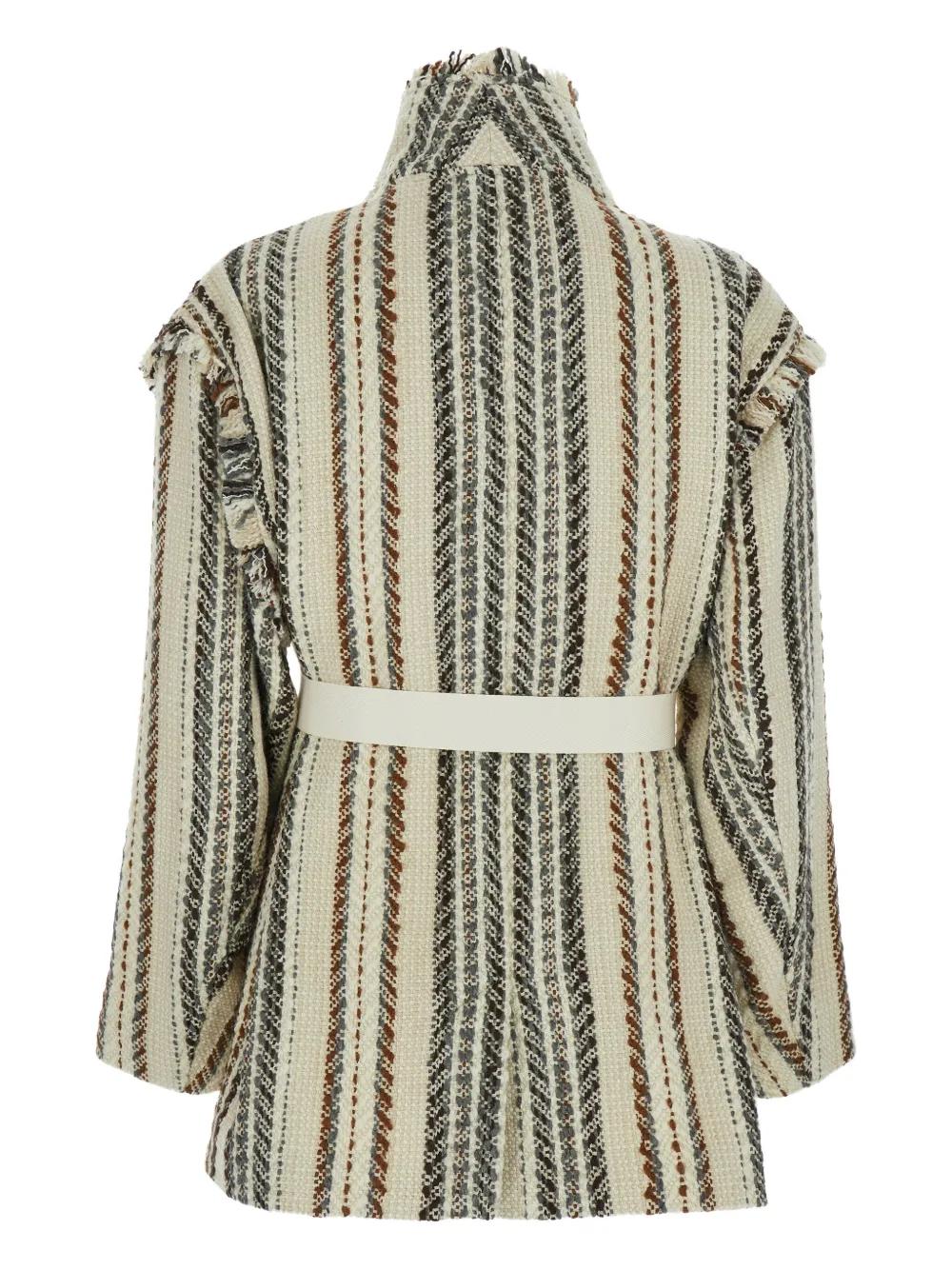 ISABEL MARANT Striped Fringed Jacket