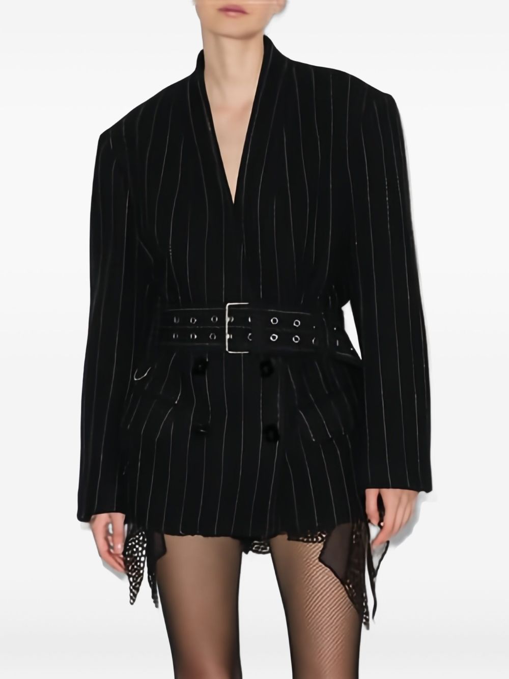 ISABEL MARANT Women's Chic Striped Jacket with Belt