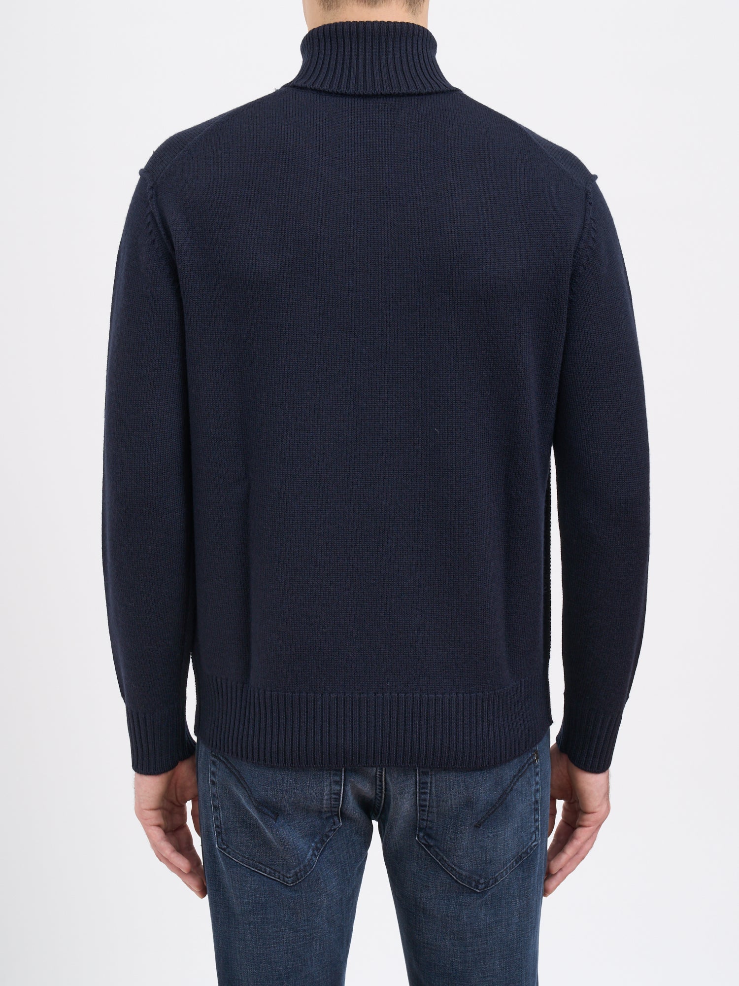 PAOLO PECORA Men's Wool High Neck Sweater - Medium Size