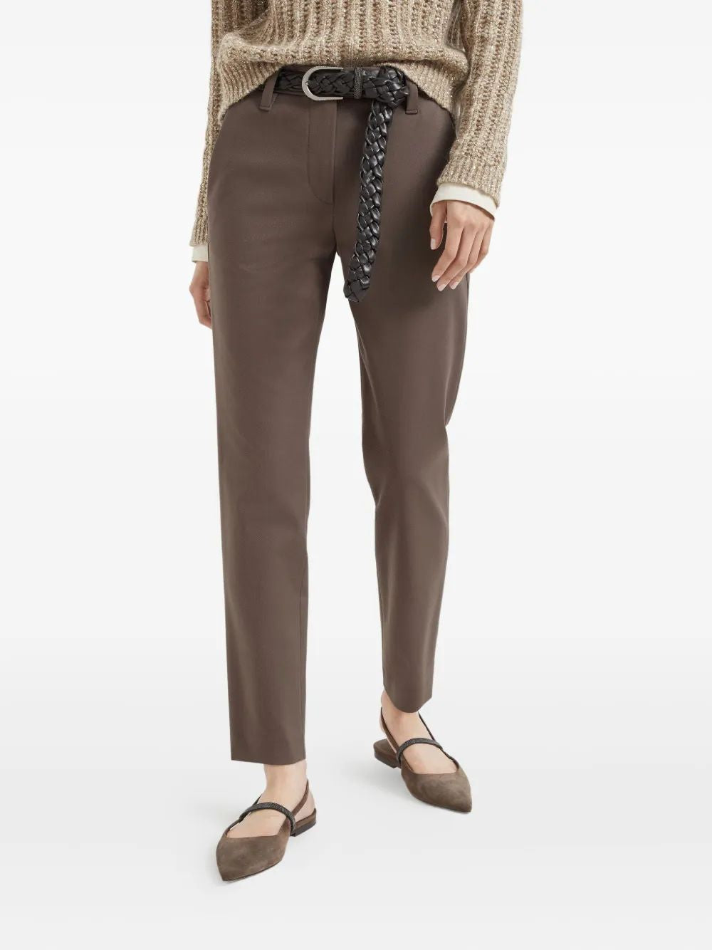 BRUNELLO CUCINELLI Cropped Cotton-Blend T-Shirt Trousers