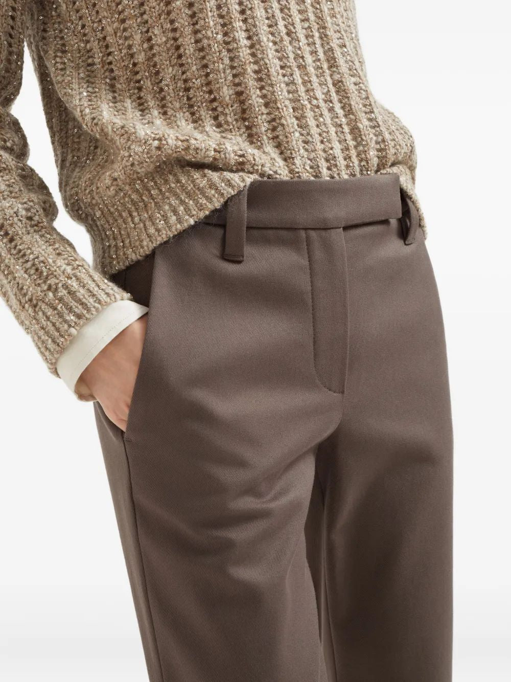 BRUNELLO CUCINELLI Cropped Cotton-Blend T-Shirt Trousers