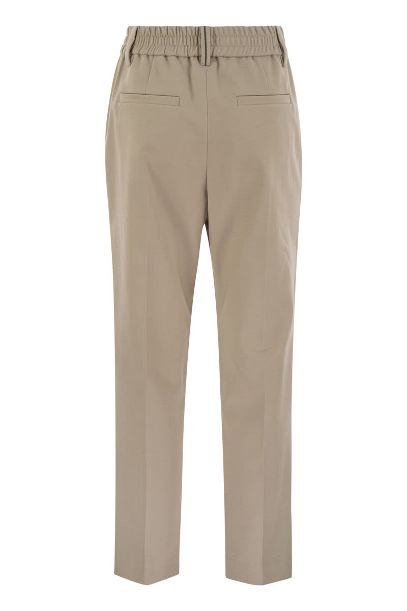 BRUNELLO CUCINELLI Stretch Cotton Relaxed Cover-Up Trousers with Jewel Embellishment - Women’s