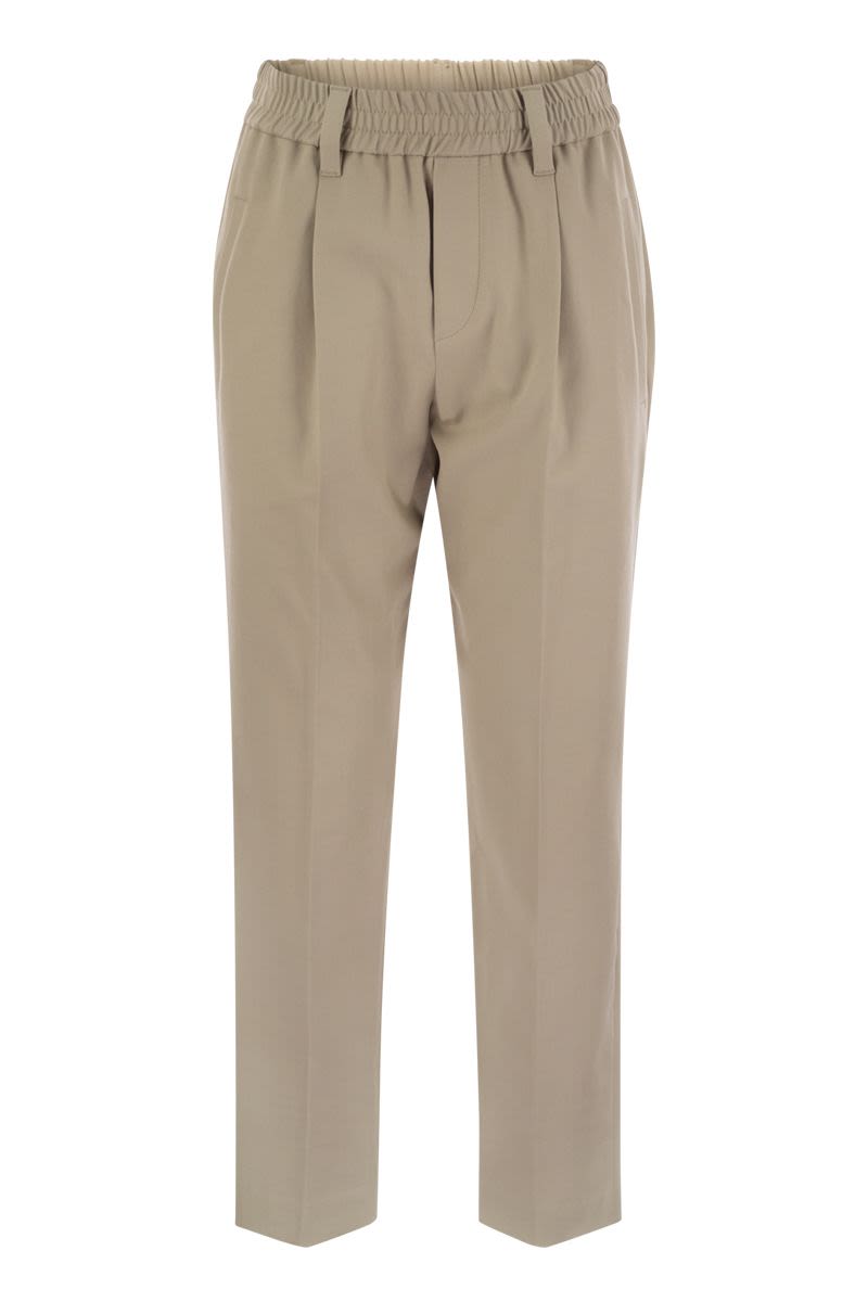 BRUNELLO CUCINELLI Stretch Cotton Relaxed Cover-Up Trousers with Jewel Embellishment - Women’s