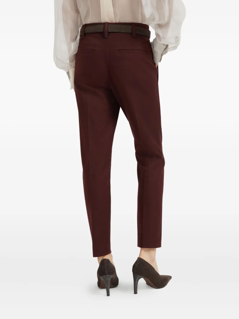 BRUNELLO CUCINELLI Stretch-Cotton Trousers with Button Fastening for Women