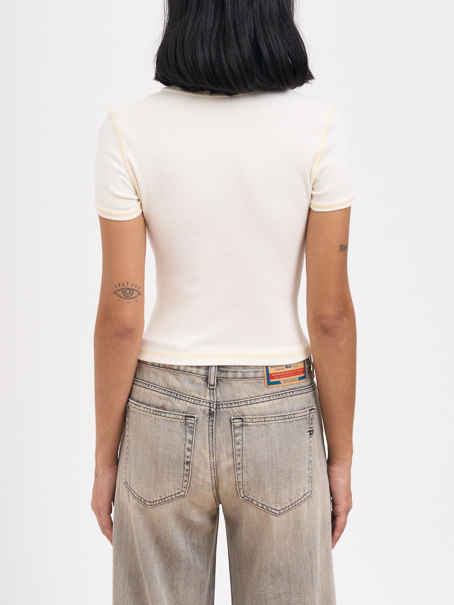 DIESEL Heart Print Crew Neck T-Shirt - Size S