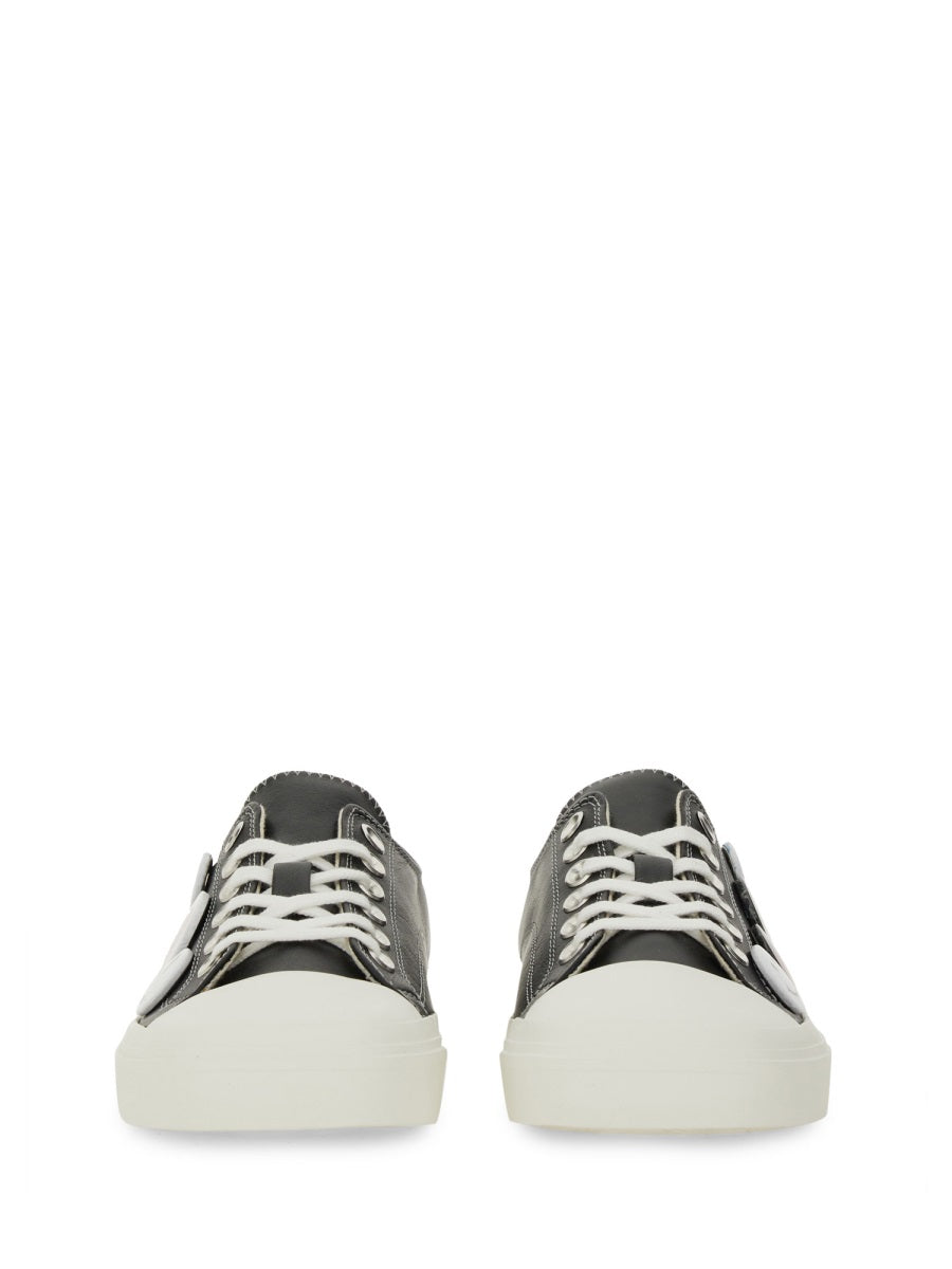 MOSCHINO COUTURE Pin Embellished Leather Sneakers for Women