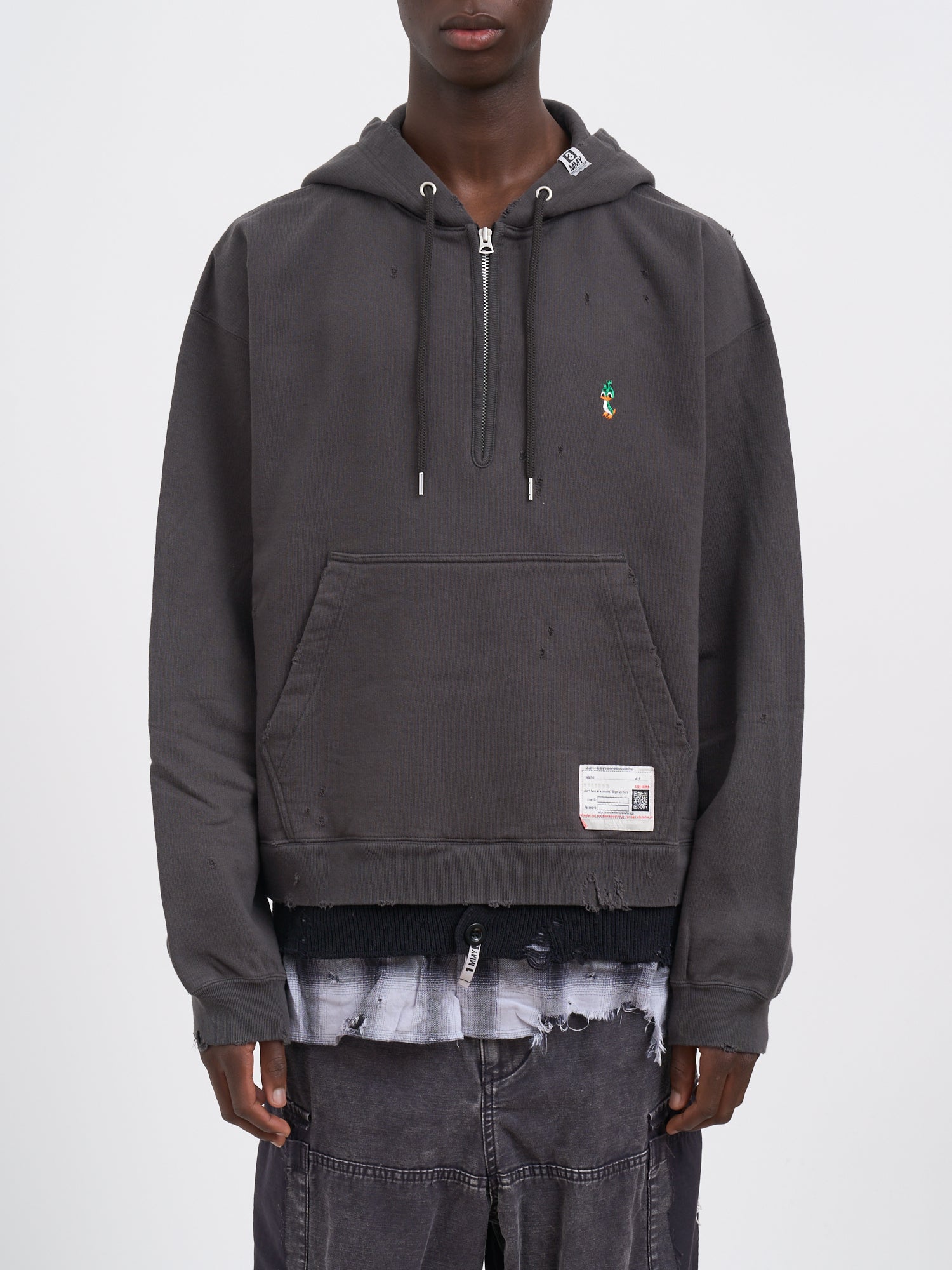 MAISON MIHARA YASUHIRO Triple Layered Half Zip Hoodie - Size 48