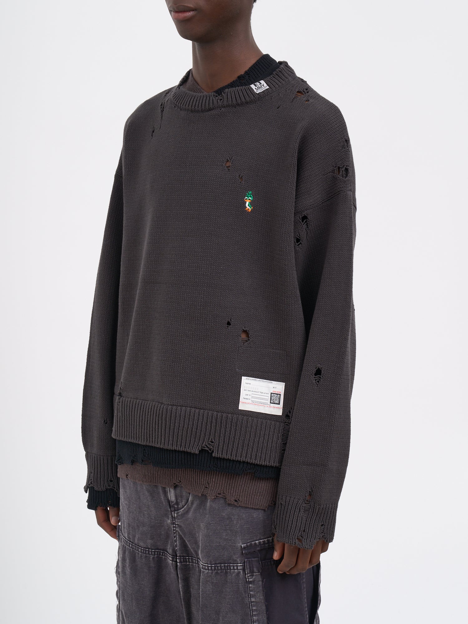 MAISON MIHARA YASUHIRO Layered Crew Neck Sweater - Size 48