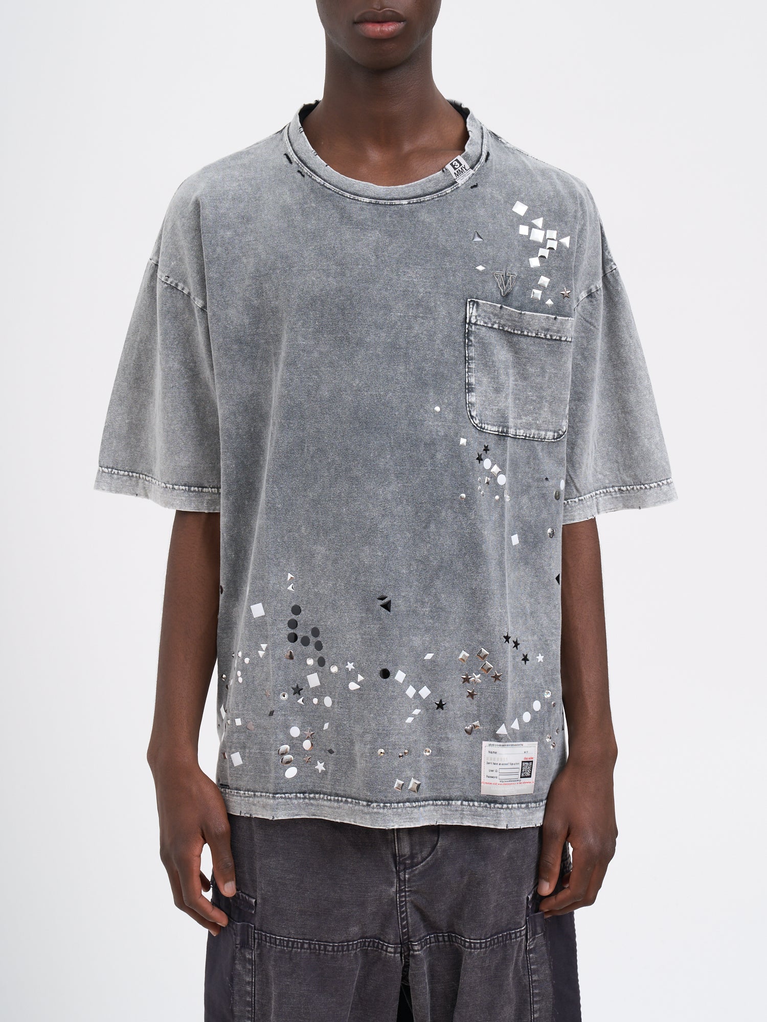 MAISON MIHARA YASUHIRO Embellished Bleached T-Shirt - Size 48