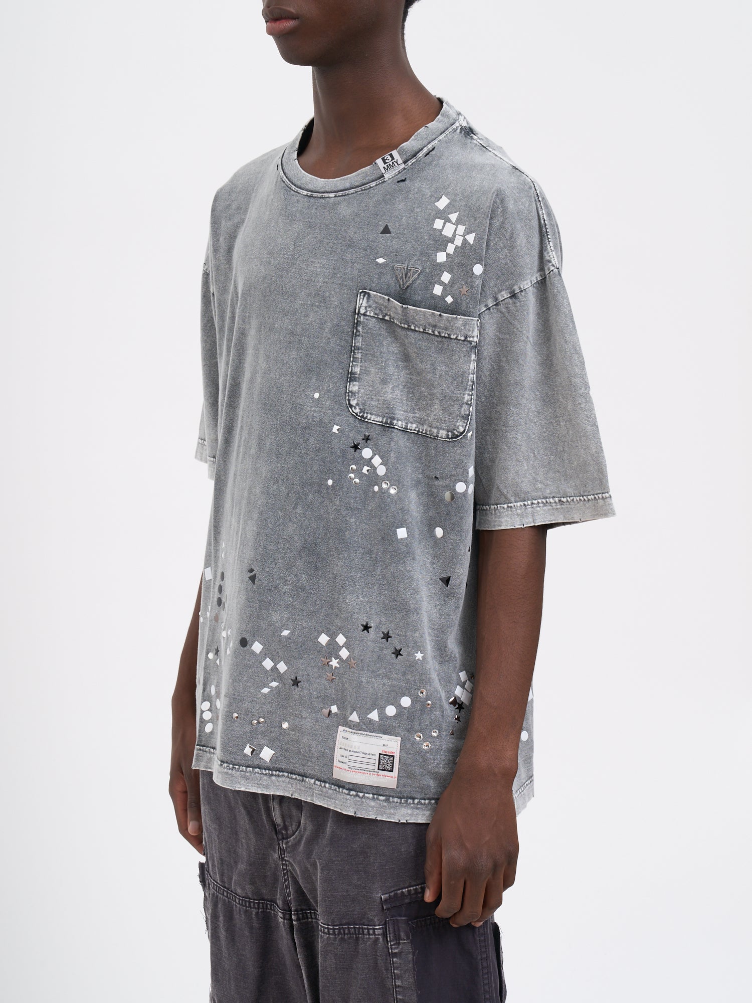 MAISON MIHARA YASUHIRO Embellished Bleached T-Shirt - Size 48