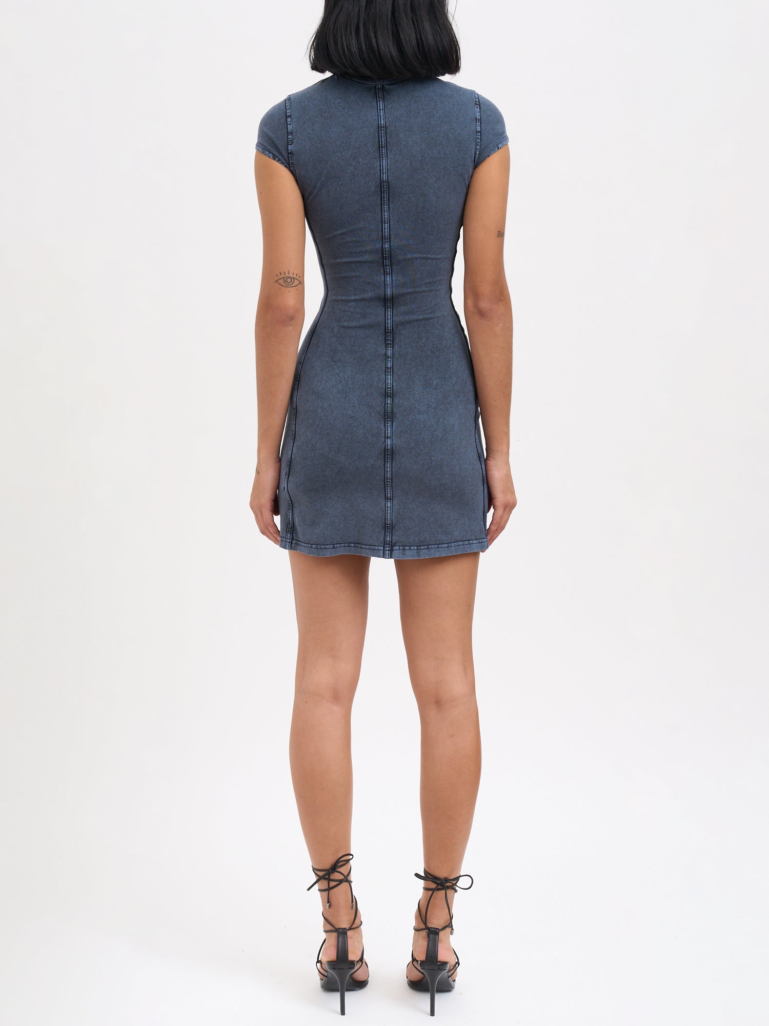 DIESEL Crew Neck Short Sleeve Mini Dress - Size S