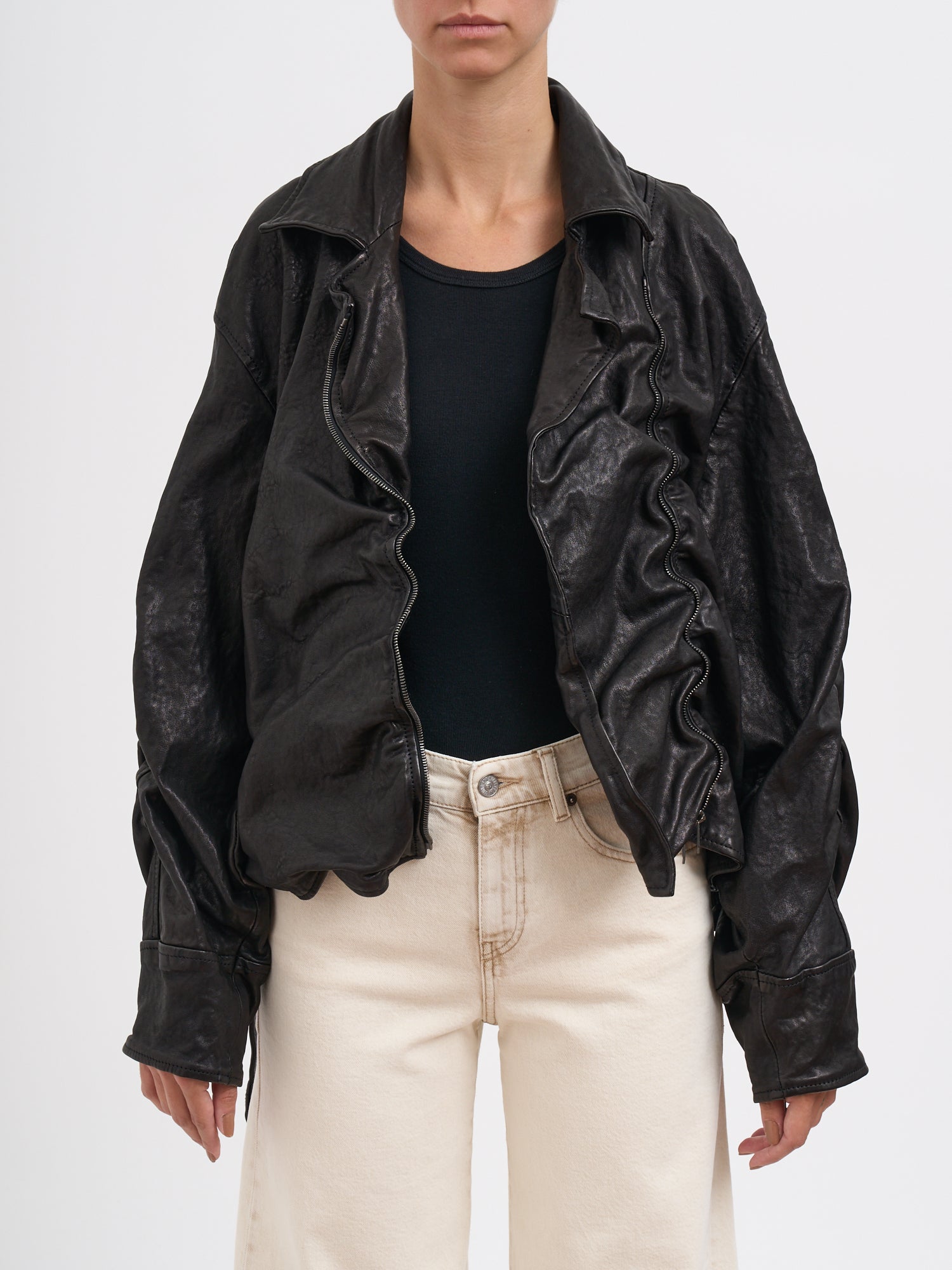 DIESEL Leather Motorcycle Jacket for Women - FW25 Collection