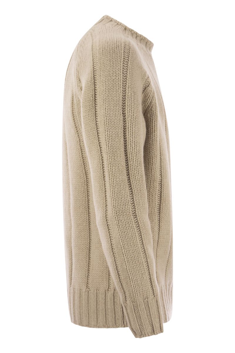 BRUNELLO CUCINELLI Flat-Ribbed Cashmere Sweater - Tight Fit
