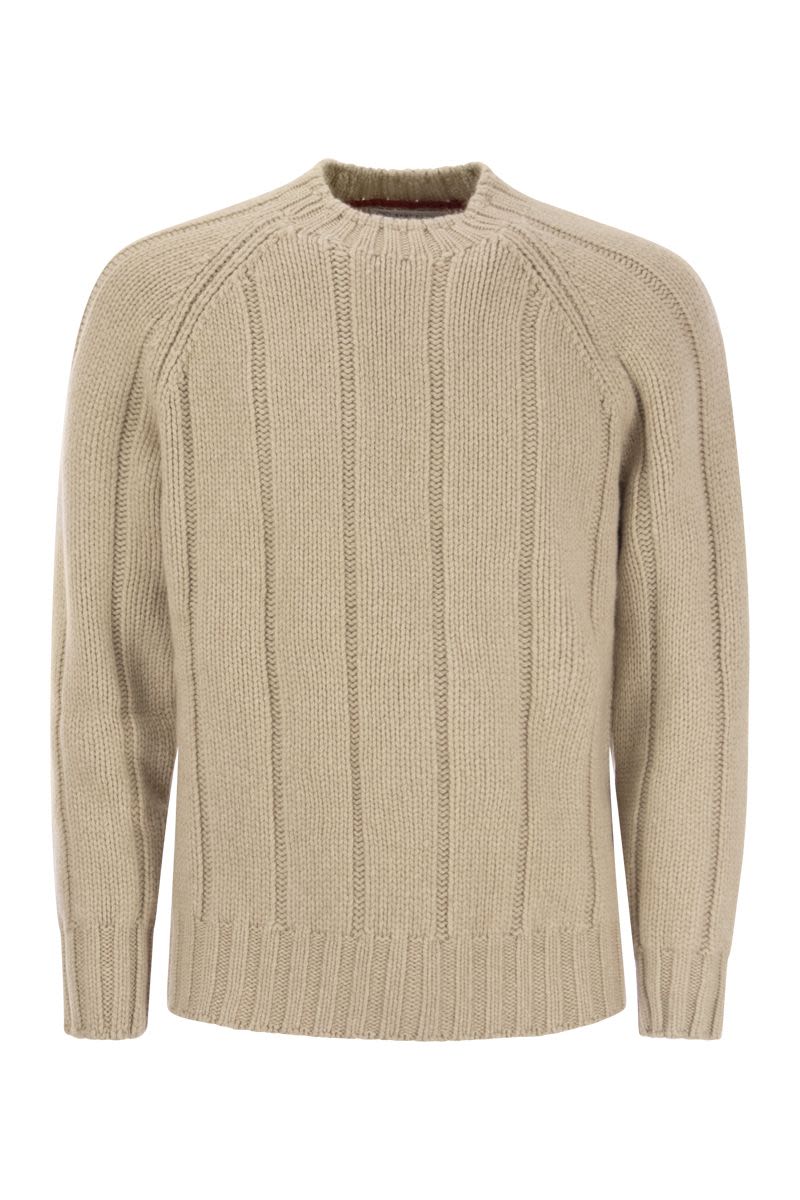 BRUNELLO CUCINELLI Flat-Ribbed Cashmere Sweater - Tight Fit
