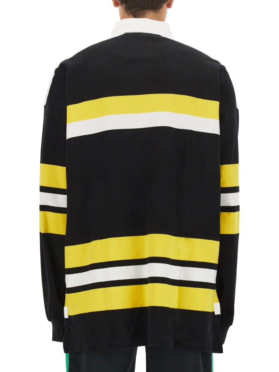 WALES BONNER Oversized Stripe Pattern Polo Shirt - Size L