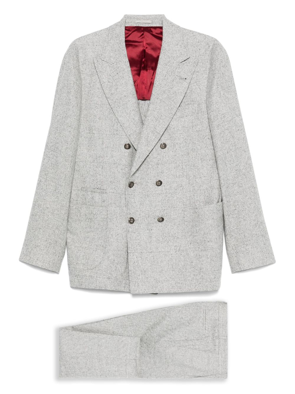 BRUNELLO CUCINELLI Double-Breasted Wool & Silk Suit for Men